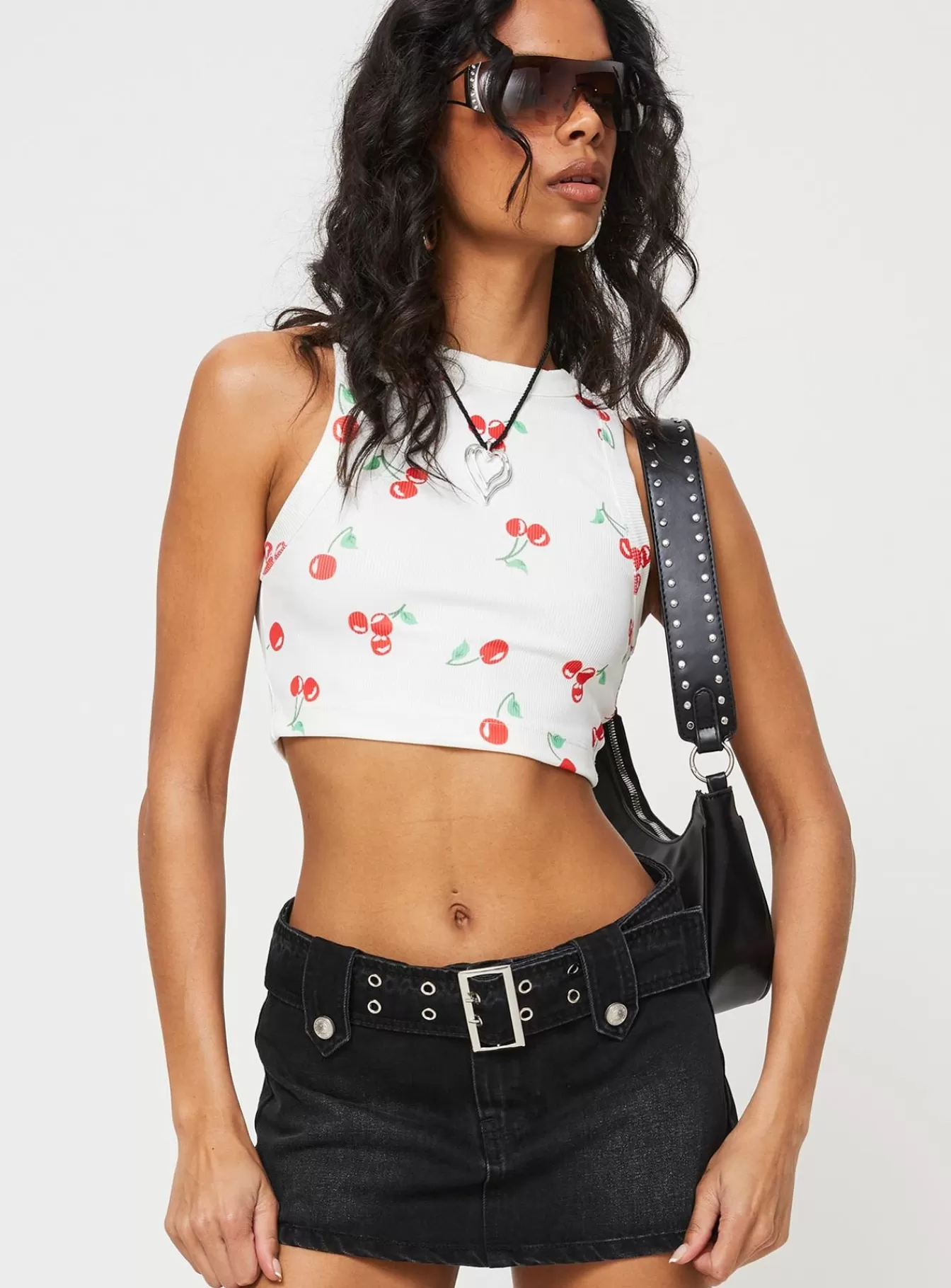 Princess Polly Mini Skirts | Leita Belted Micro Skort Washed Denim Black