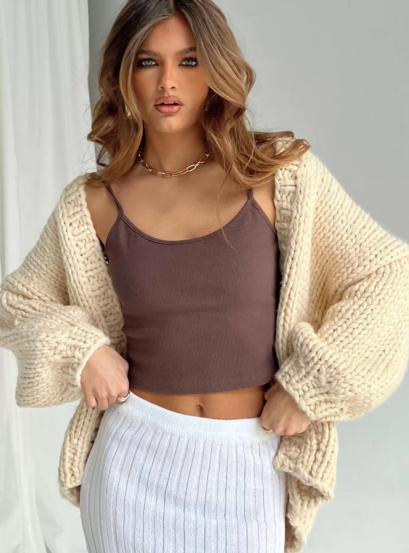 Princess Polly Knitted Sweaters | Lester Knit Cardigan Cream