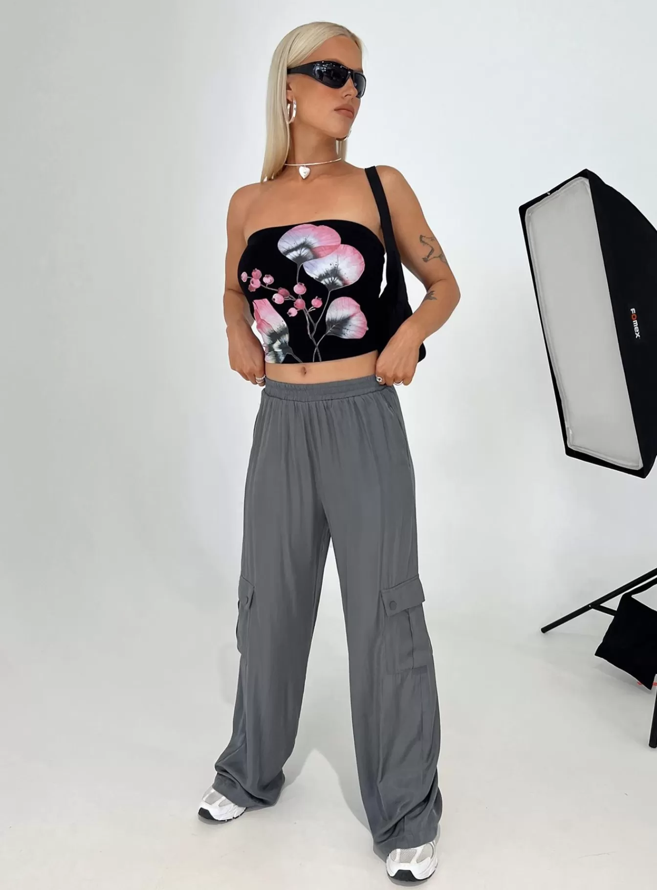 Princess Polly Pants | Lista Elastic Pocket Pants Steel