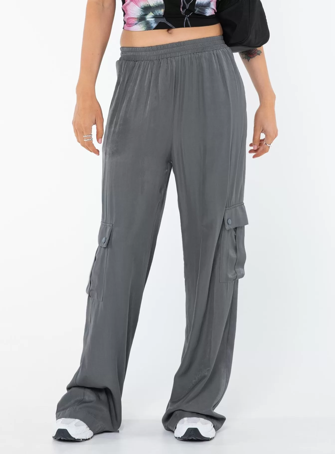 Princess Polly Pants | Lista Elastic Pocket Pants Steel
