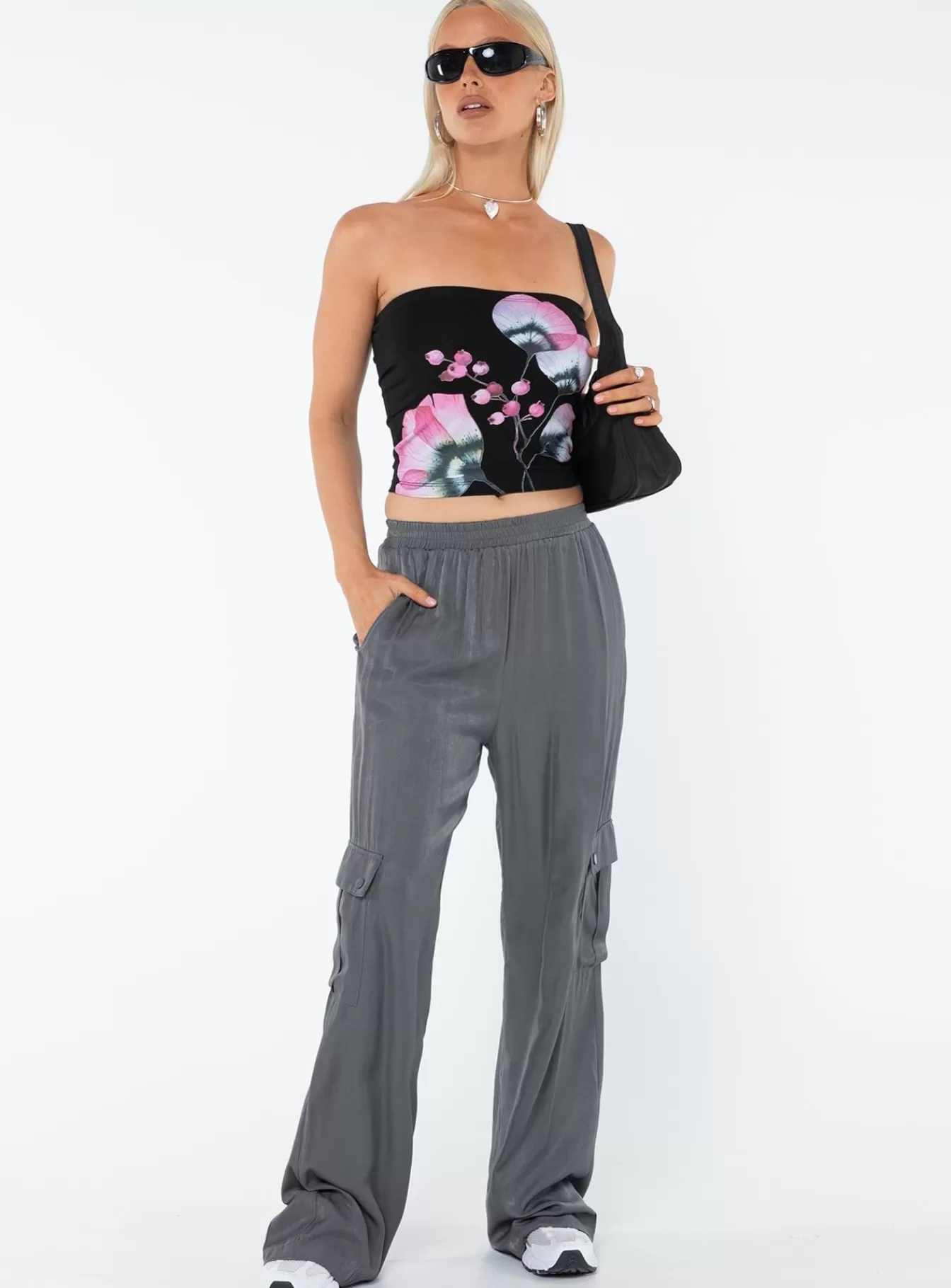 Princess Polly Pants | Lista Elastic Pocket Pants Steel
