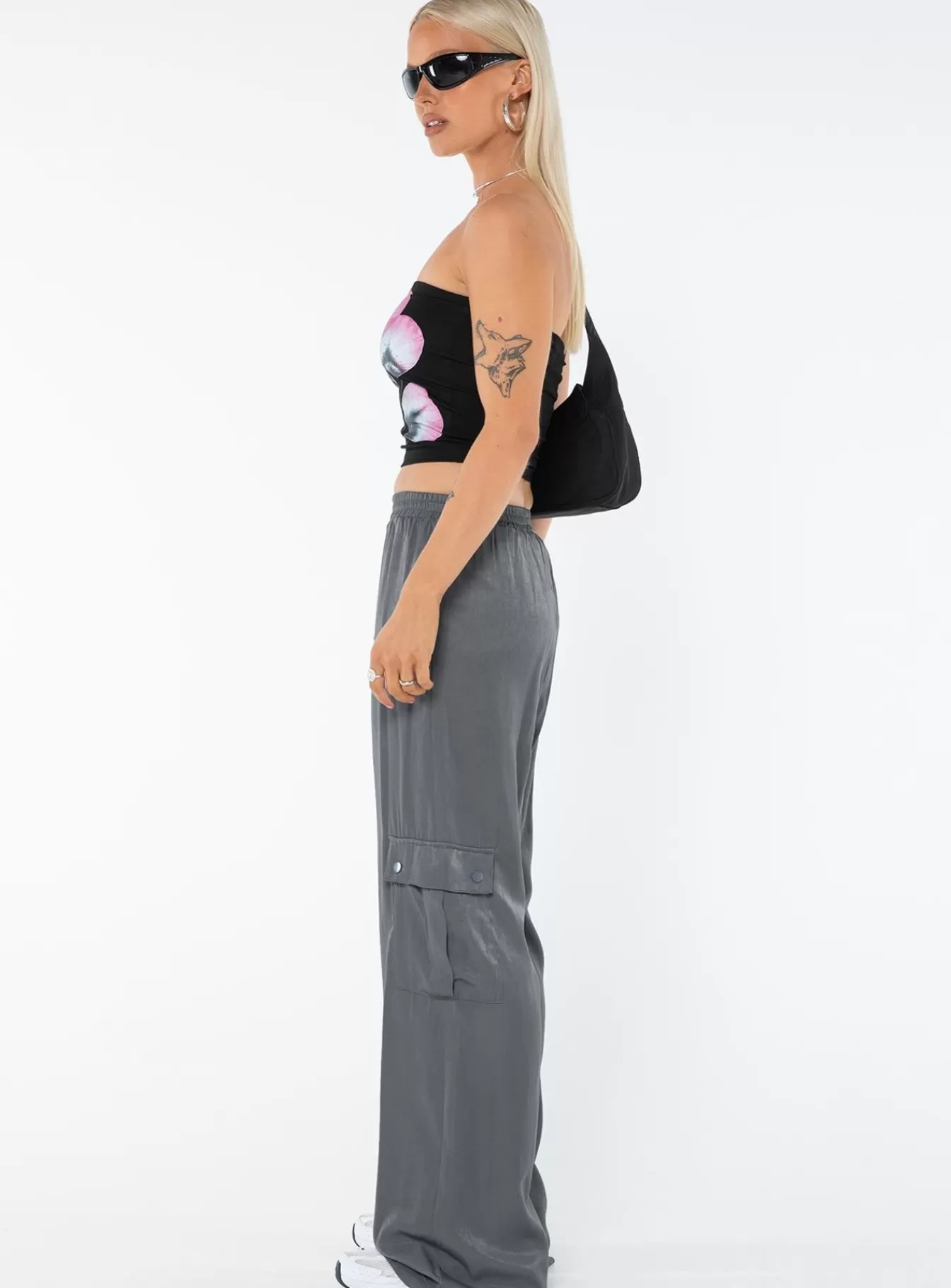 Princess Polly Pants | Lista Elastic Pocket Pants Steel