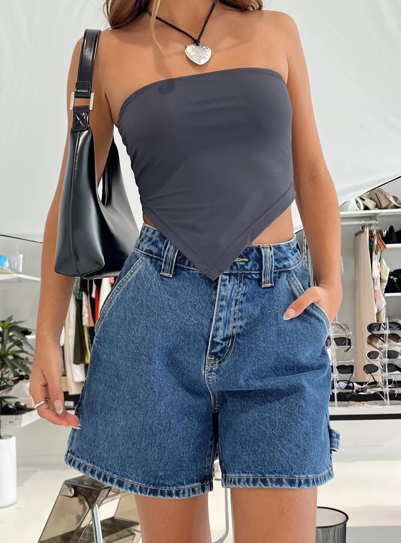 Princess Polly Shorts | Lou Carpenter Denim Shorts Mid Wash