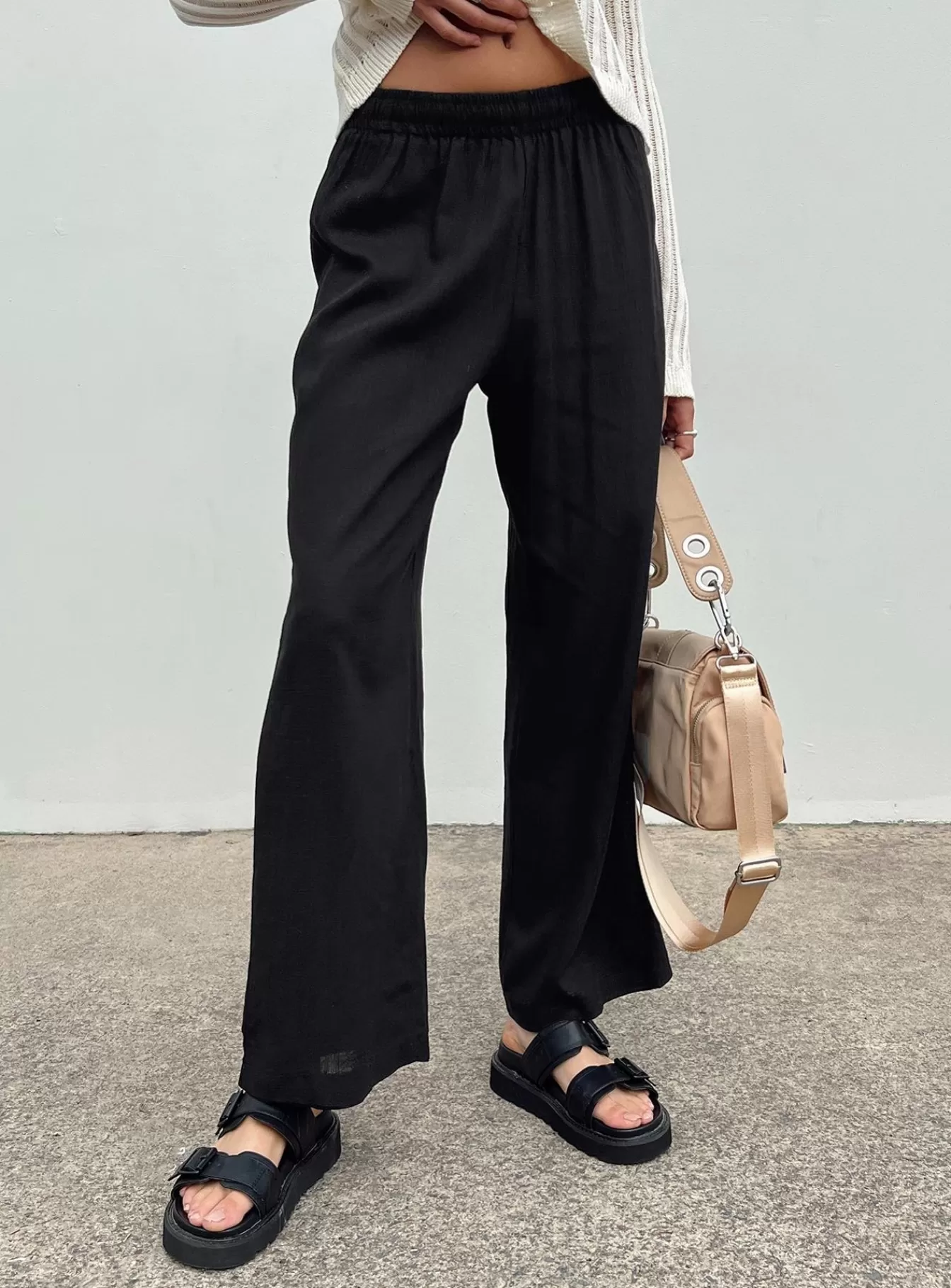 Princess Polly Pants | Louis Linen Blend Pants Black