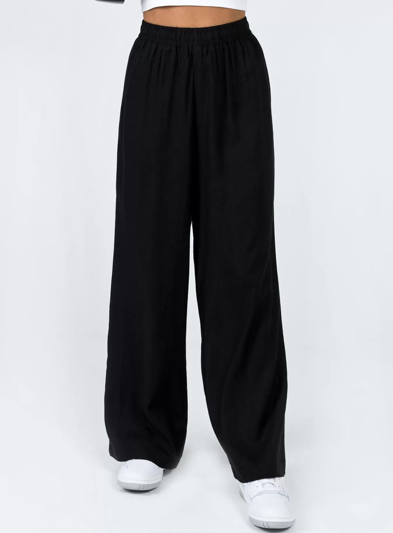 Princess Polly Pants | Louis Linen Blend Pants Black