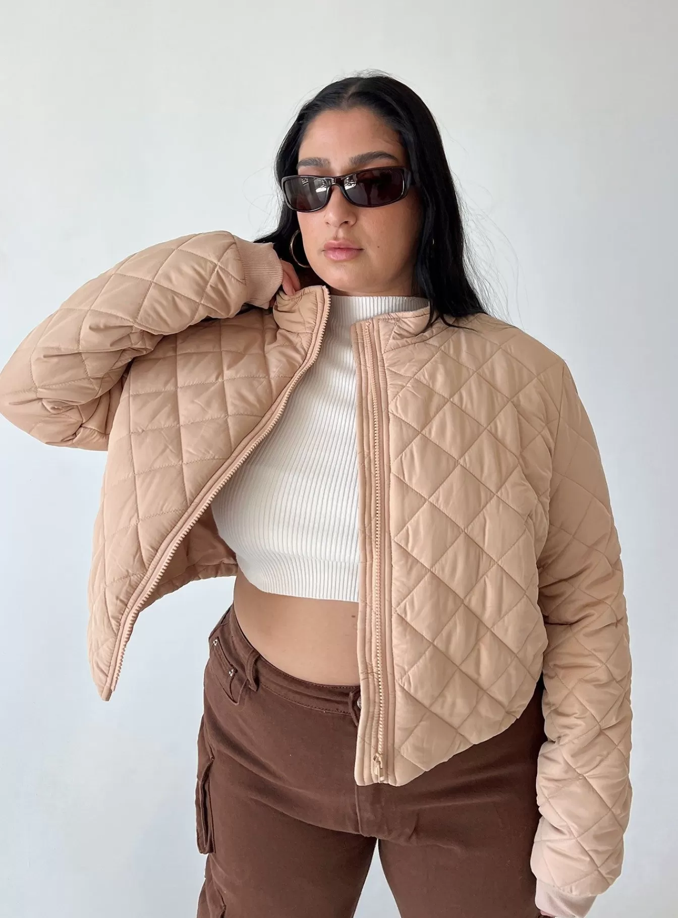 Princess Polly Puffer Jackets | Lucia Jacket Curve Beige