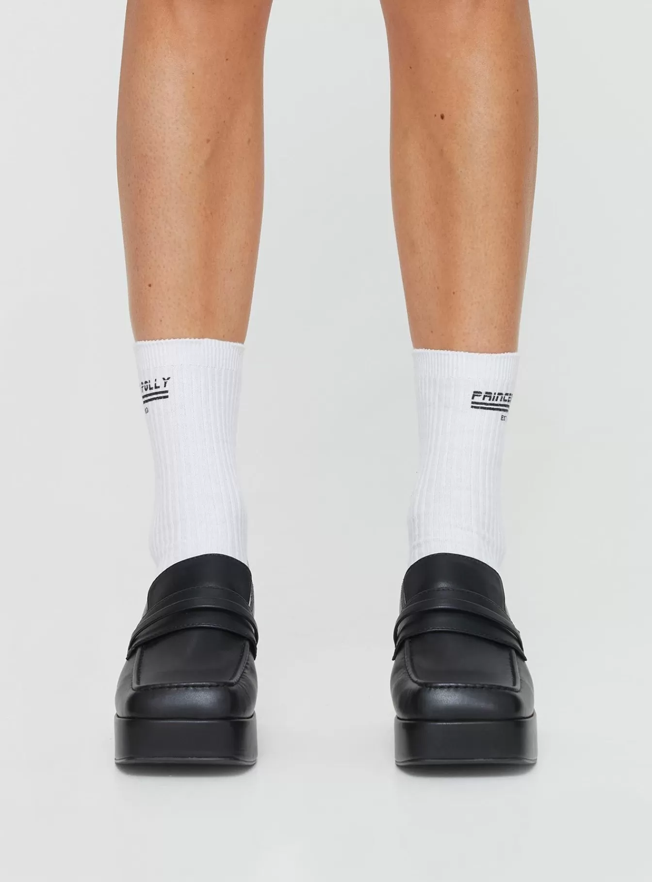 Princess Polly Lower Impact | Mai Platform Loafers Black