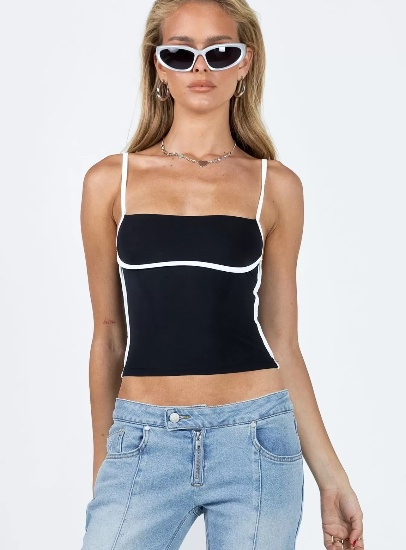 Princess Polly Casual Tops | Maidenwell Contrast Top Black