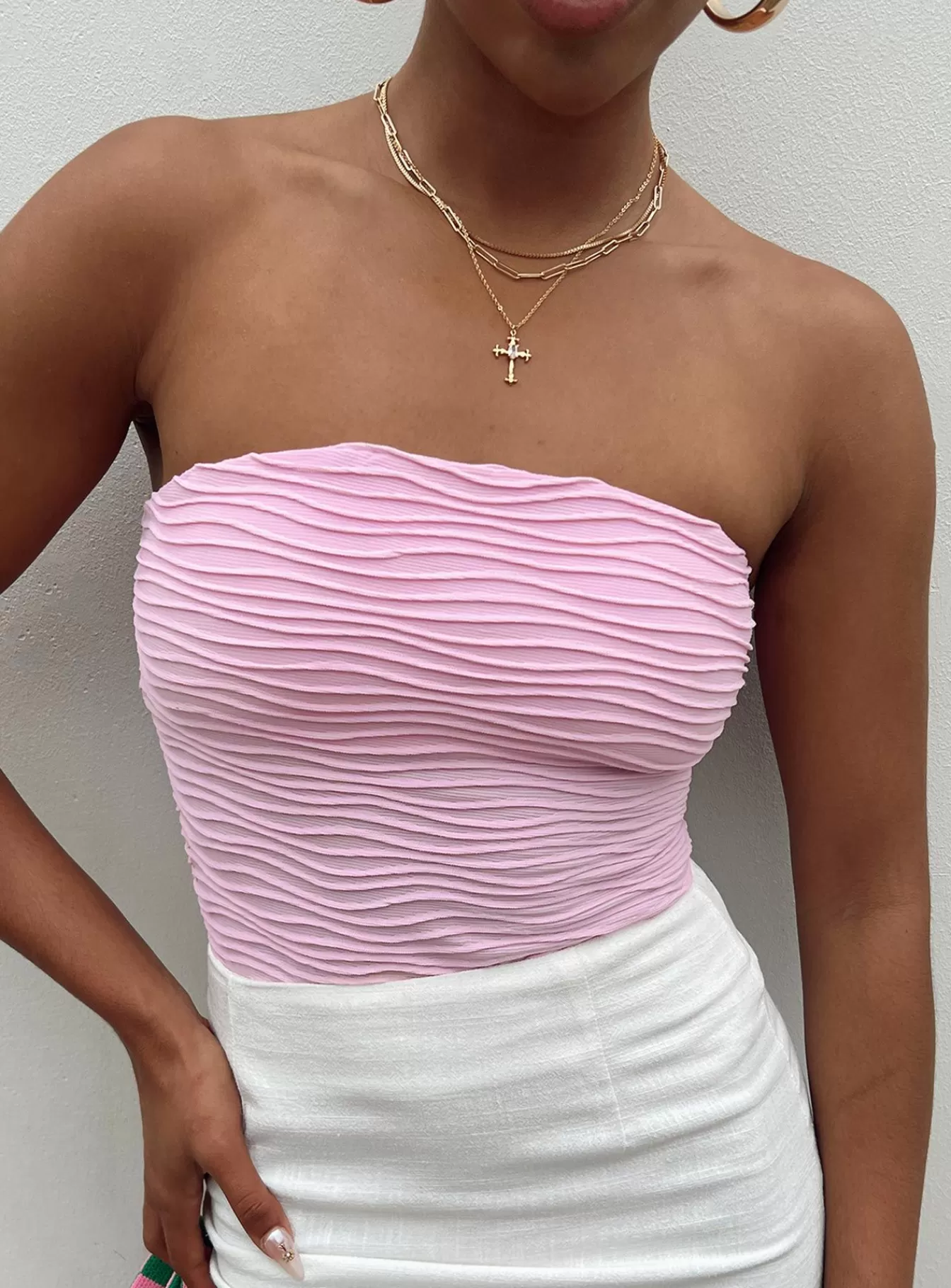 Princess Polly Party Tops | Makena Strapless Bodysuit Pink