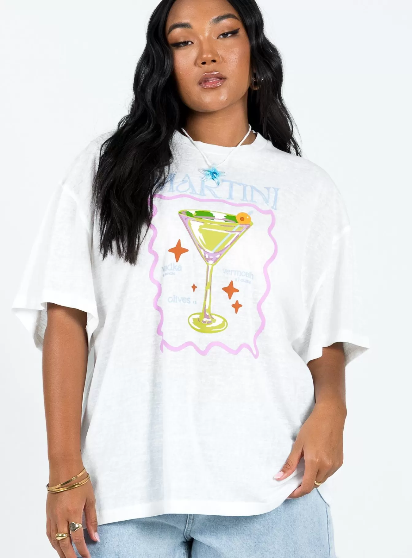 Princess Polly Casual Tops | Martini Oversized Tee White