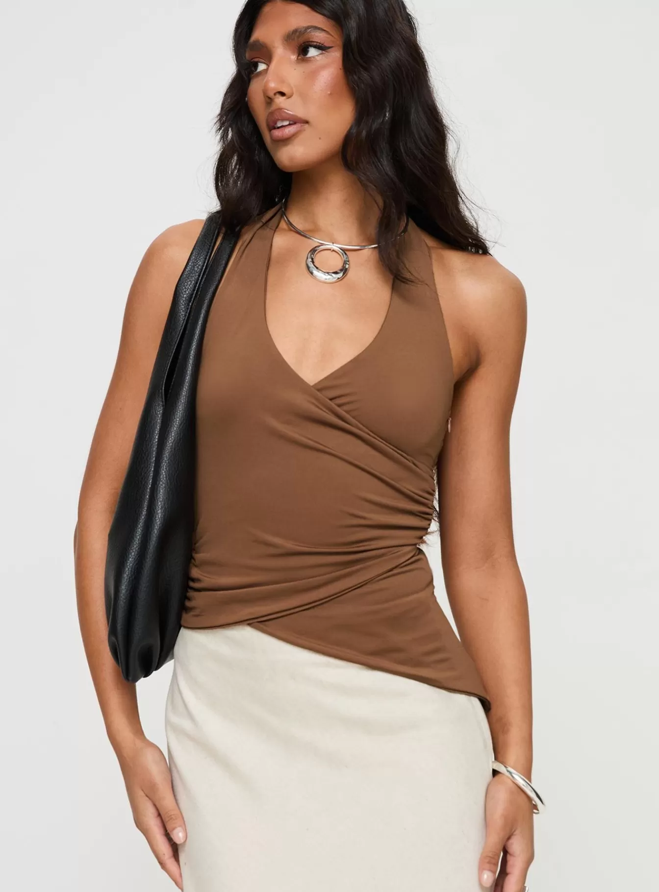 Princess Polly Tanks & Strapless Tops | Marvin Halter Top Brown