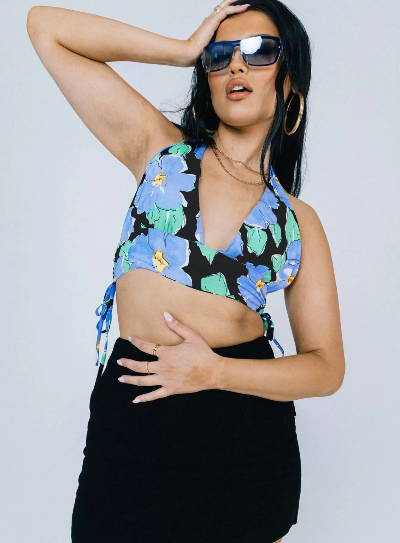 Princess Polly Crop Tops | Meadowbank Top / Blue Black