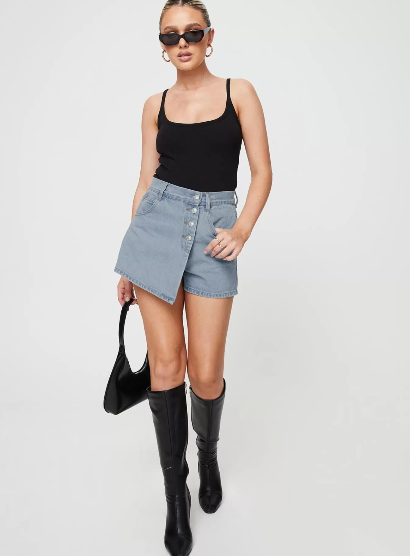 Princess Polly Shorts | Merthyr Denim Skort Mid Wash