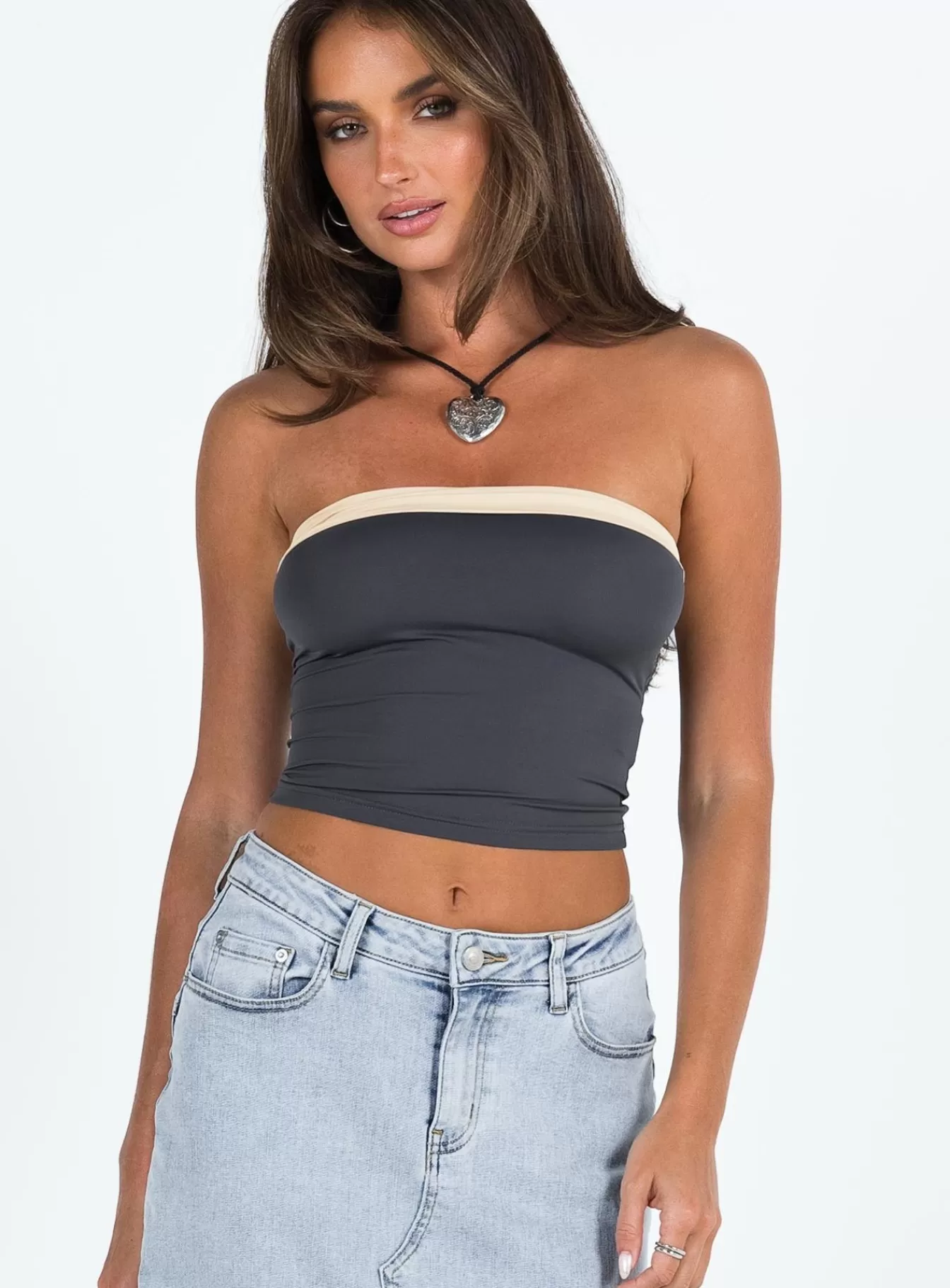 Princess Polly Casual Tops | Miko Tube Top Slate