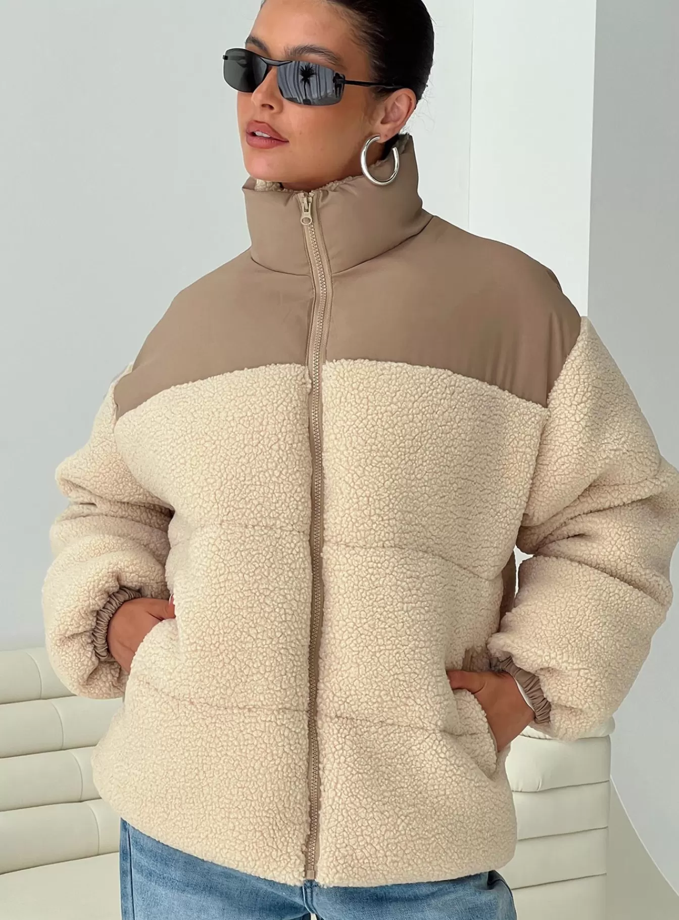 Princess Polly Puffer Jackets | Momoa Teddy Puffer Jacket Cream