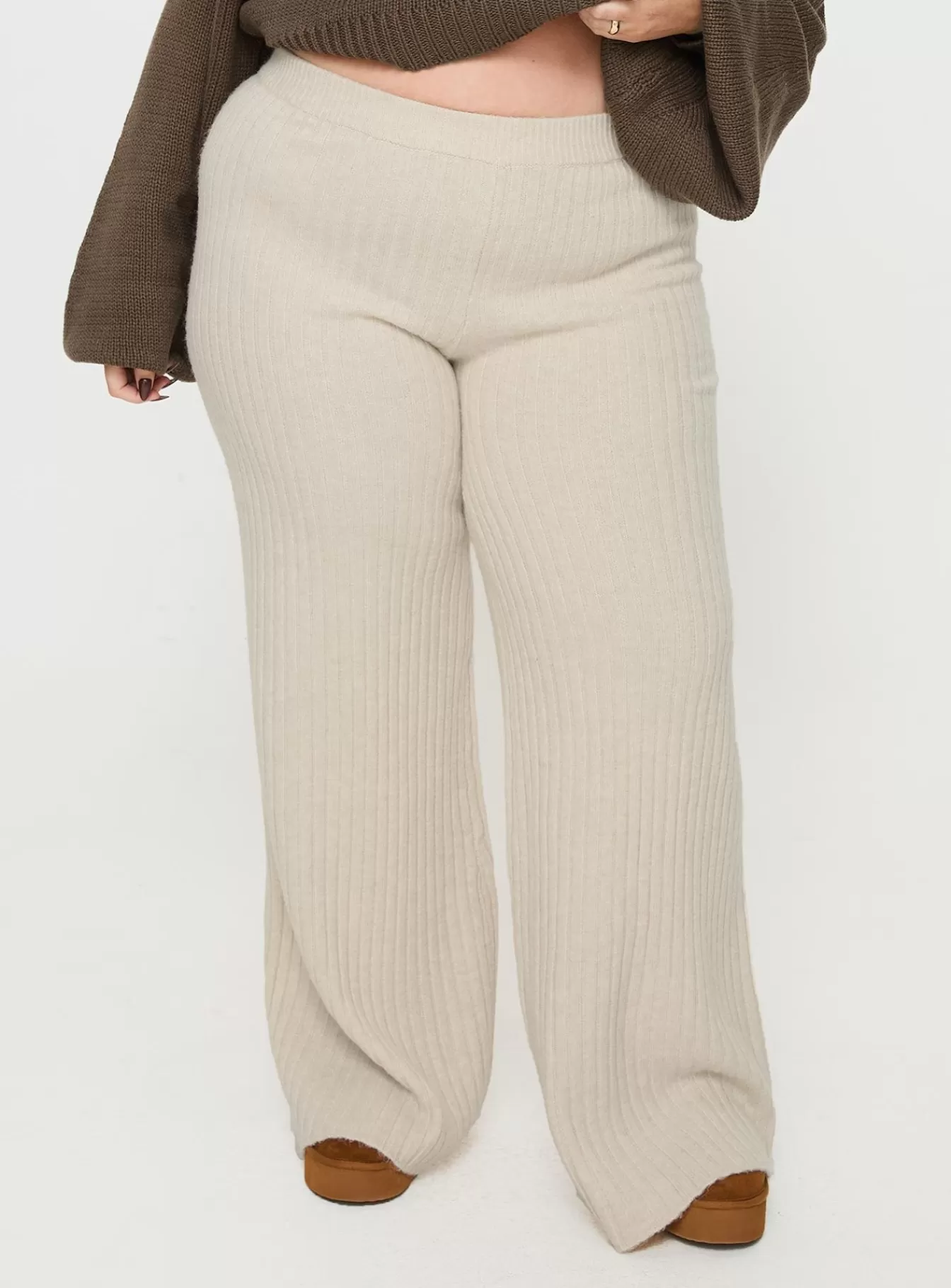 Princess Polly Pants | Montana Knit Pants Curve Cream