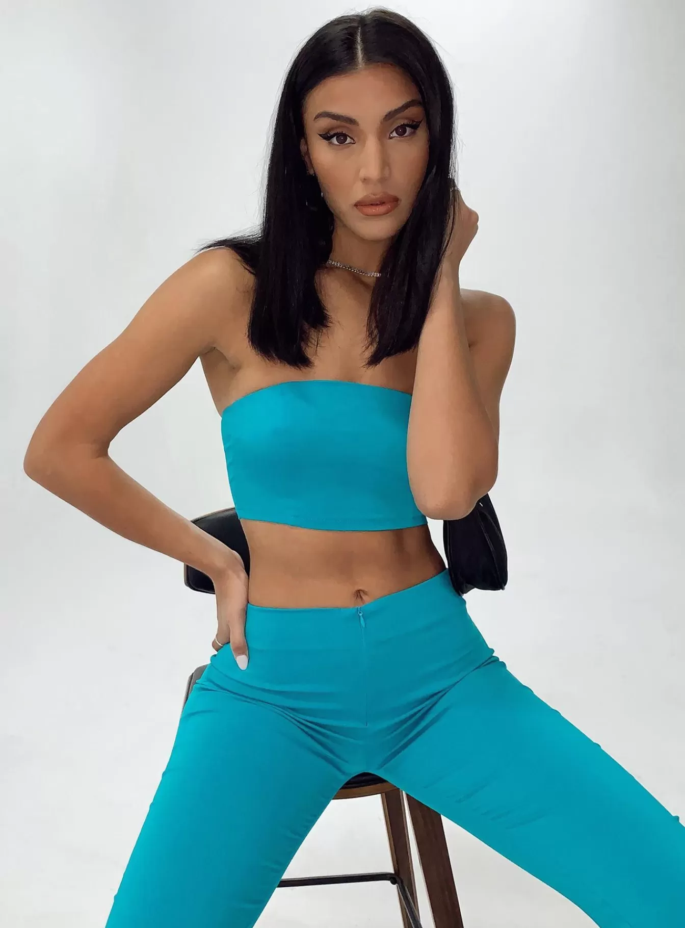 Princess Polly Crop Tops | Motel Danela Top Tailoring Azure Blue