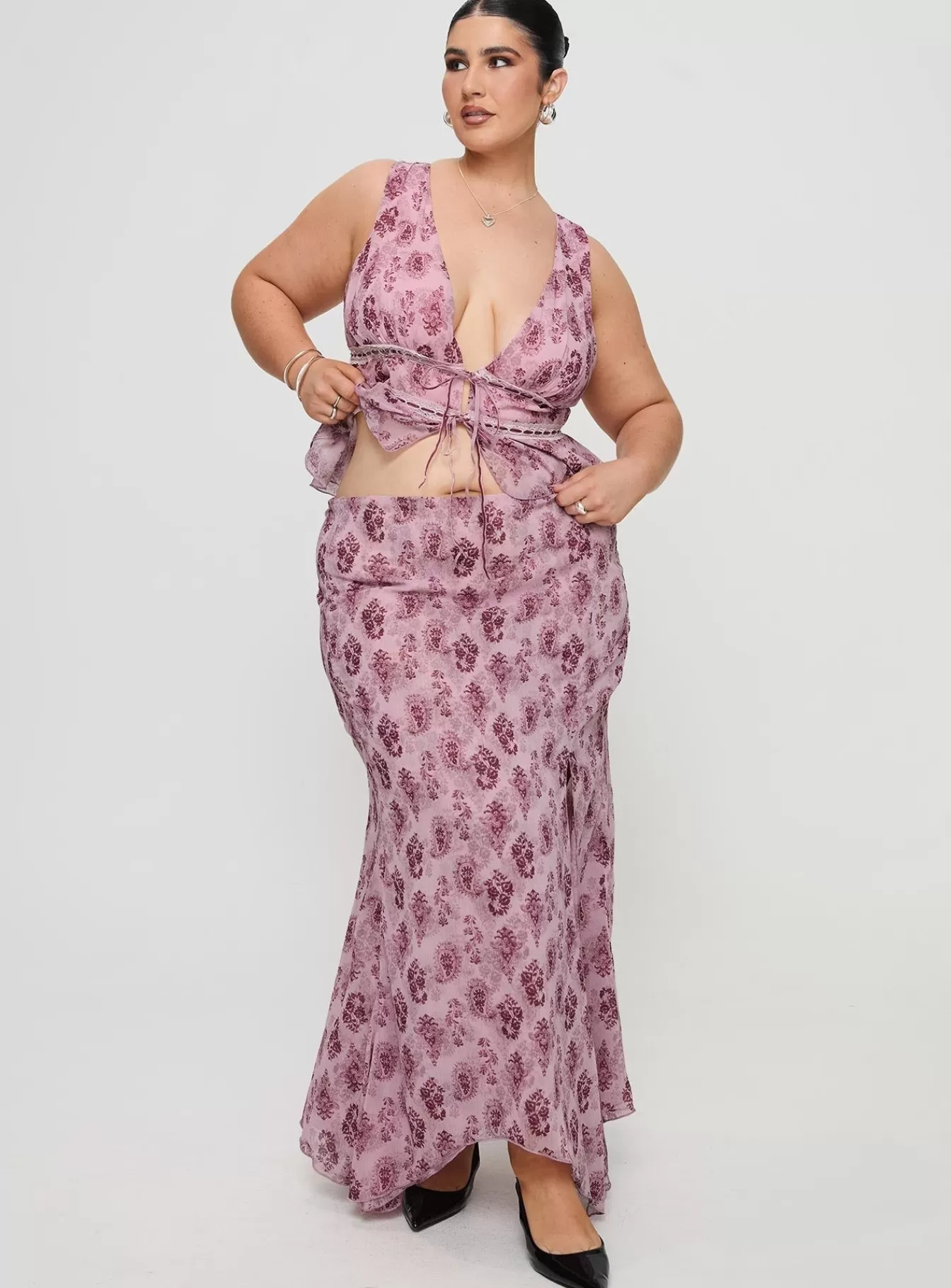 Princess Polly Skirts | Nikolise Maxi Skirt Curve Purple