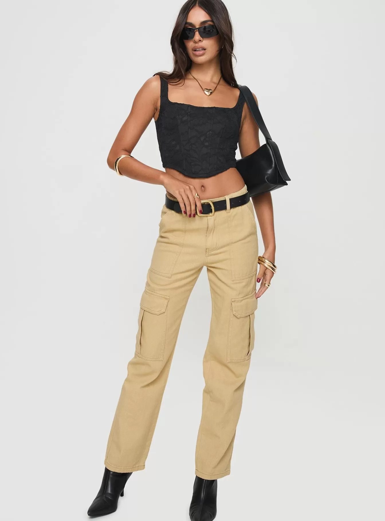 Princess Polly Pants | Nique Utility Cargo Pants Beige