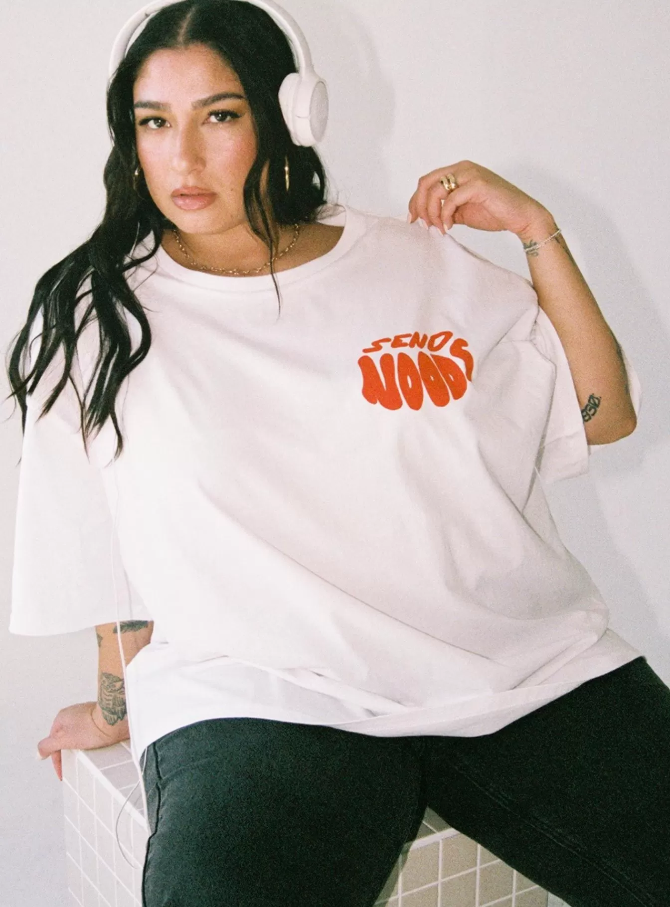 Princess Polly Casual Tops | Noods Oversized Tee Curve White