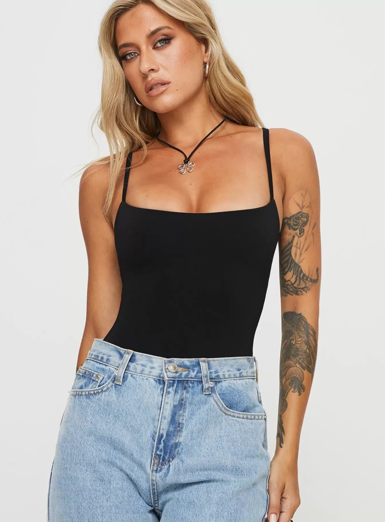 Princess Polly Casual Tops | Off Stage Bodysuit Black