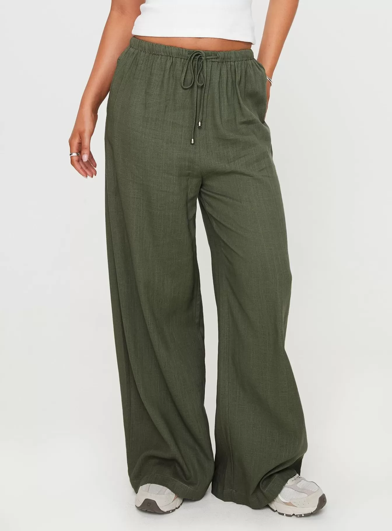 Princess Polly Pants | Ogilvie Linen Blend Pants Olive