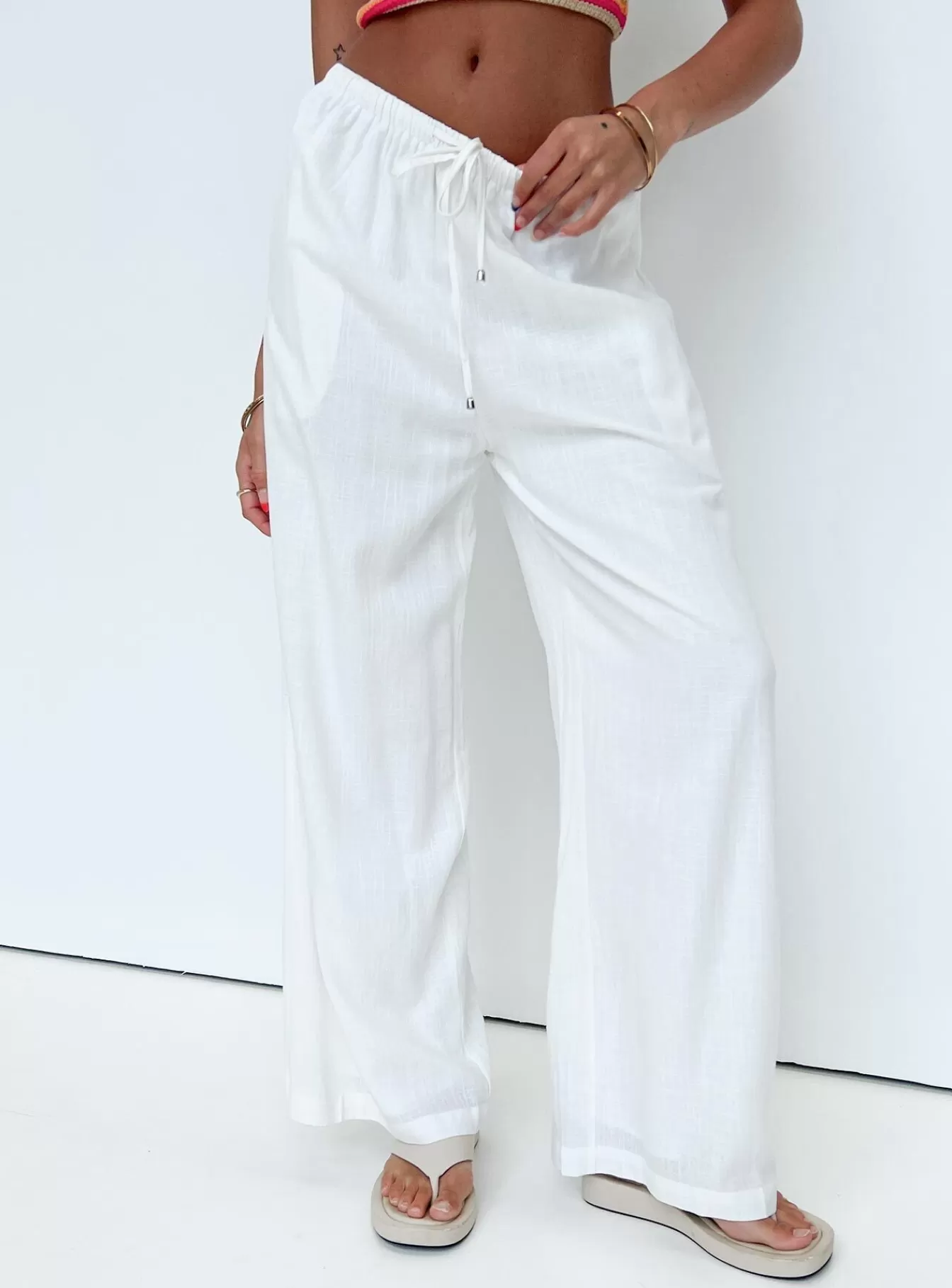 Princess Polly Pants | Ogilvie Linen Blend Pants White