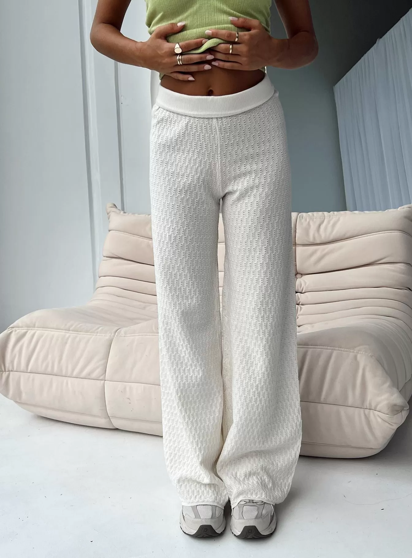 Princess Polly Pants | Omari Knit Pants White