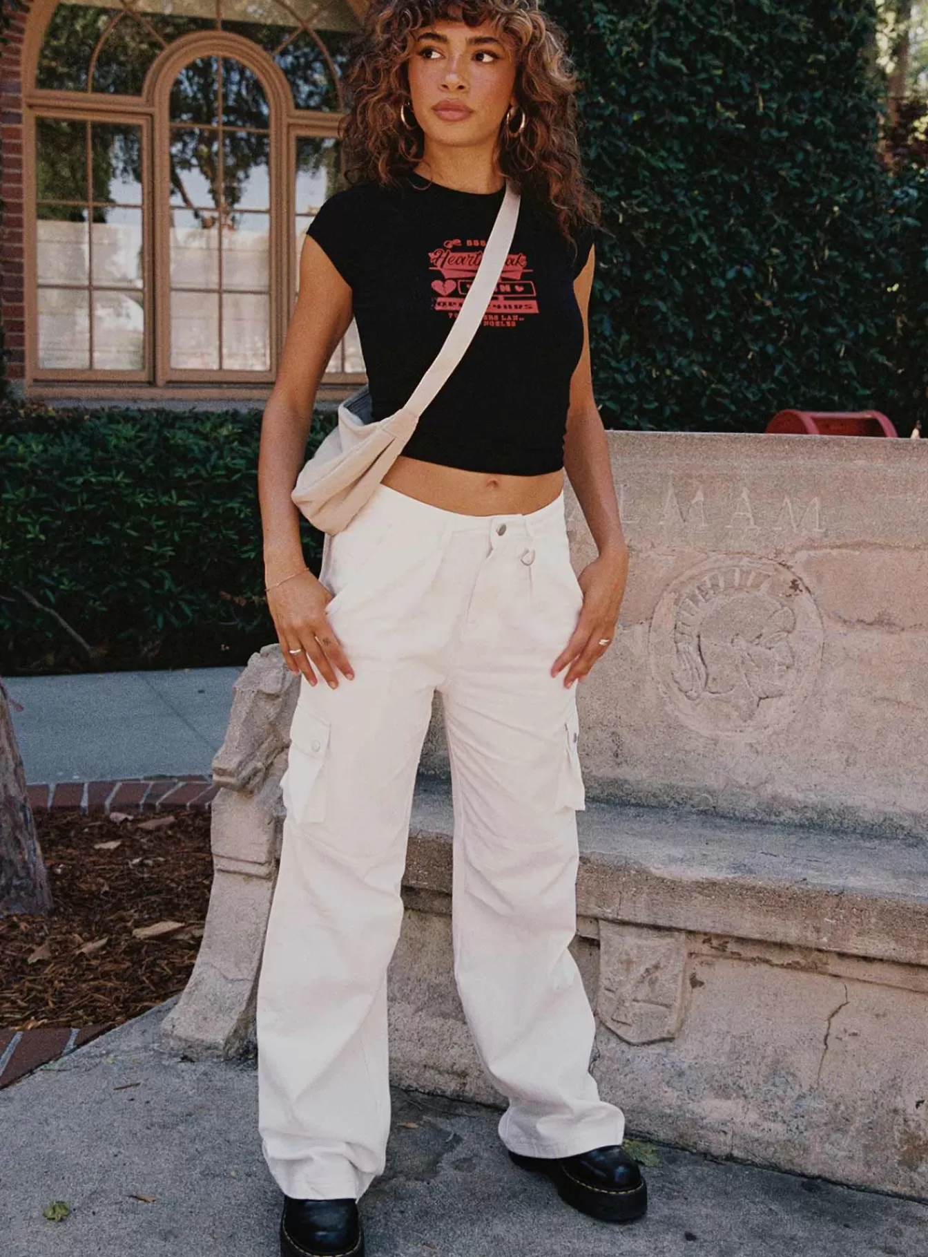 Princess Polly Jeans | Paige Mid Rise Cargo Jean White