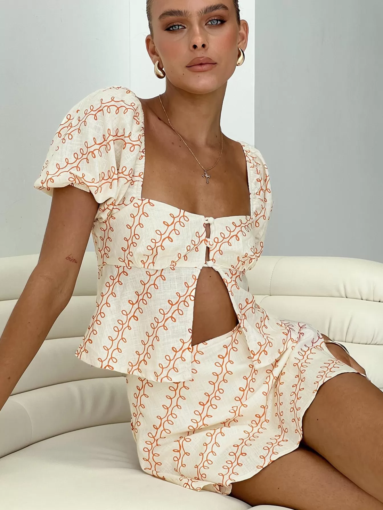 Princess Polly Crop Tops | Passionfruit Linen Blend Top Multi