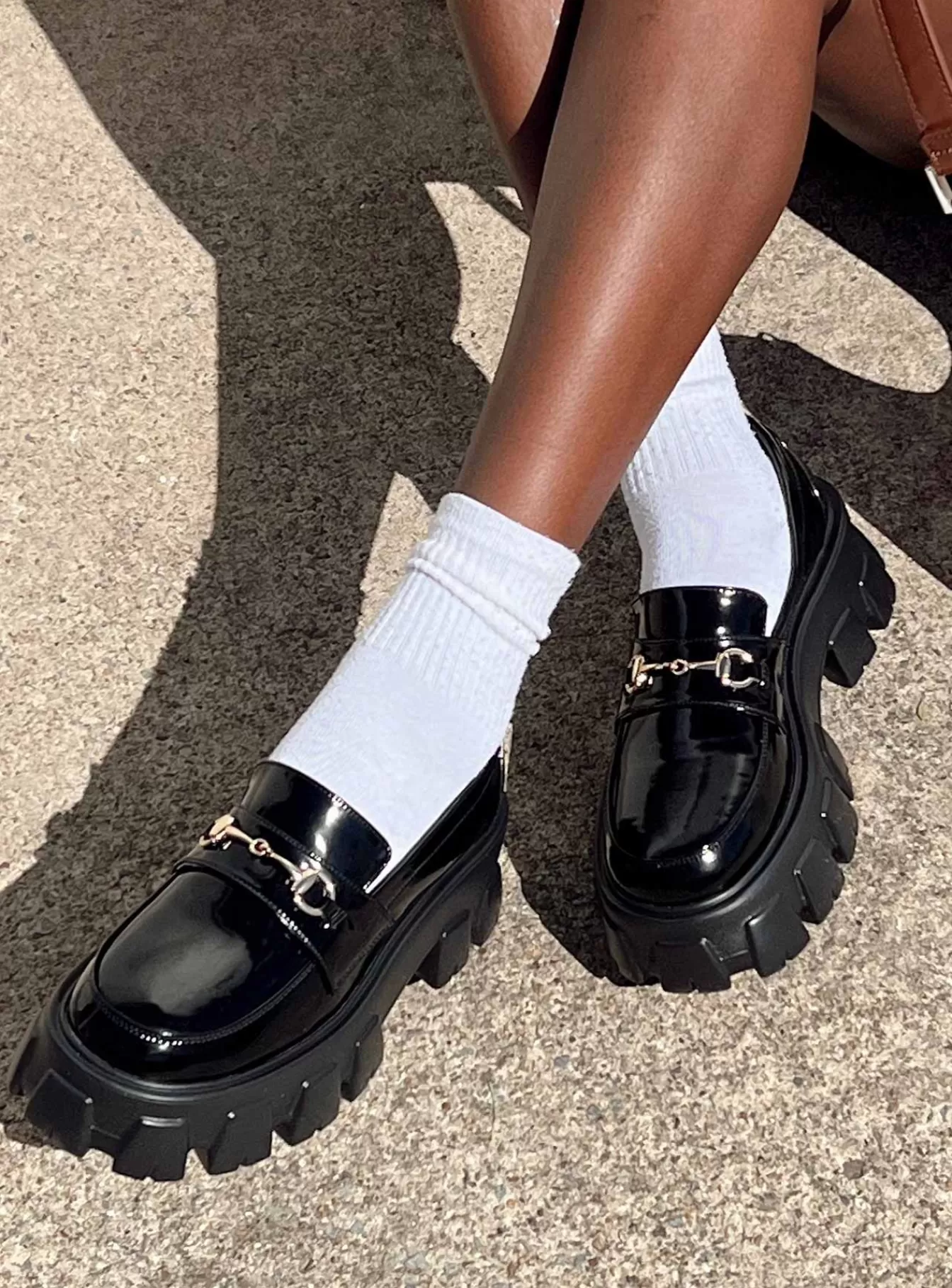 Princess Polly Lower Impact | Penny Lane Loafers High Shine Black