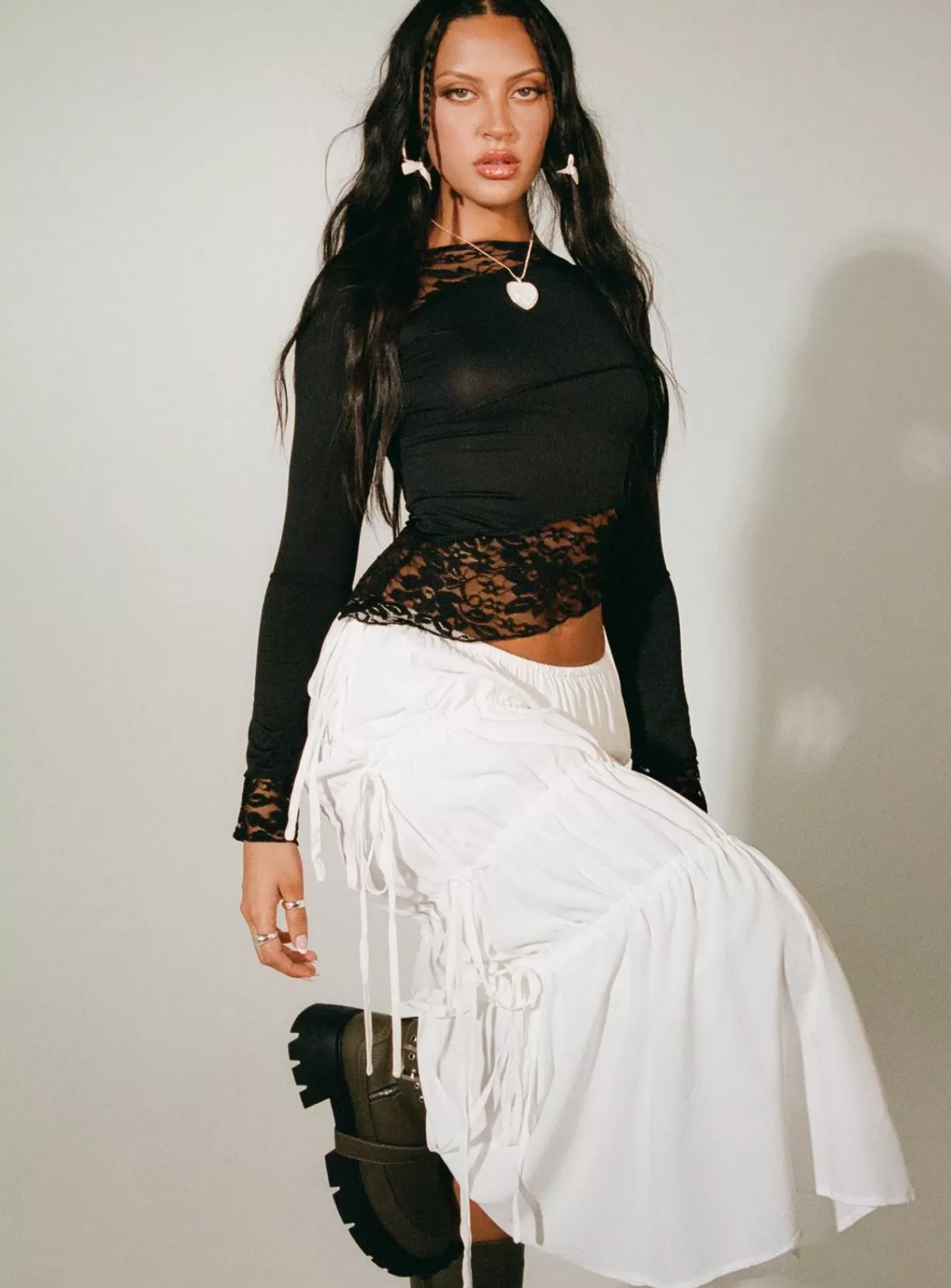 Princess Polly Skirts | Perky Maxi Skirt White