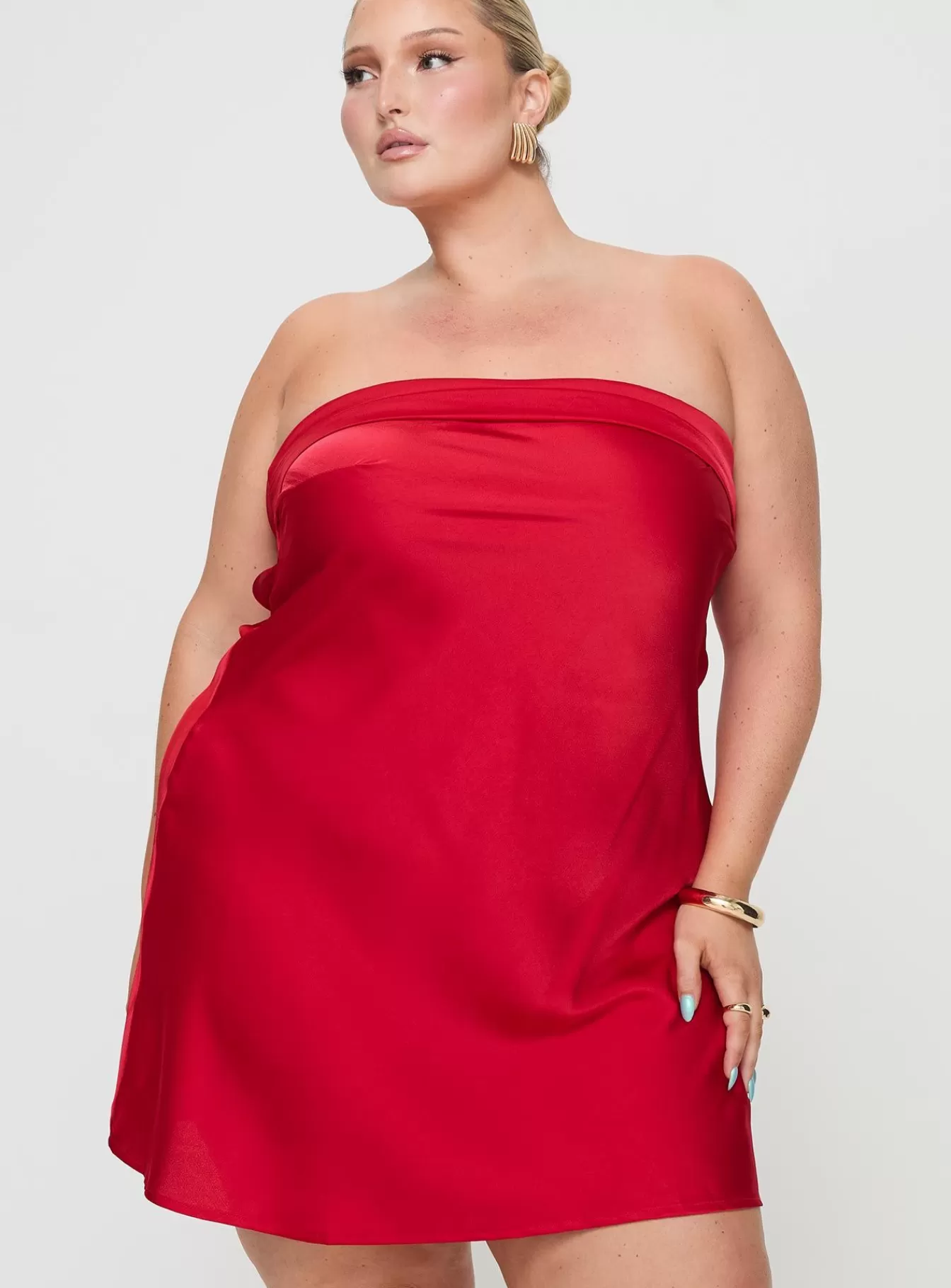 Princess Polly Curve Dresses | Phillipa Mini Dress Curve Red