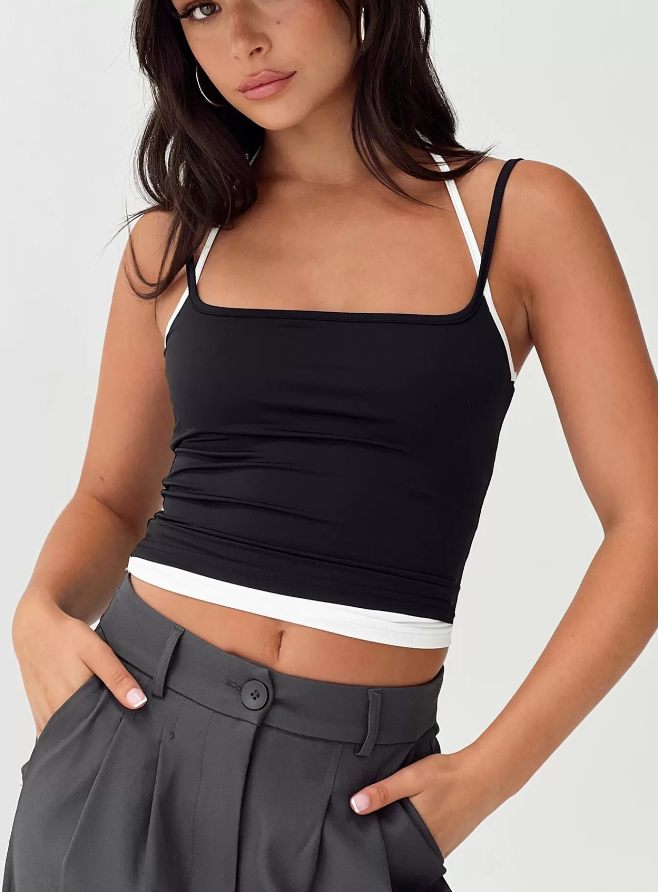 Princess Polly Casual Tops | Premier Layered Tank Top Black