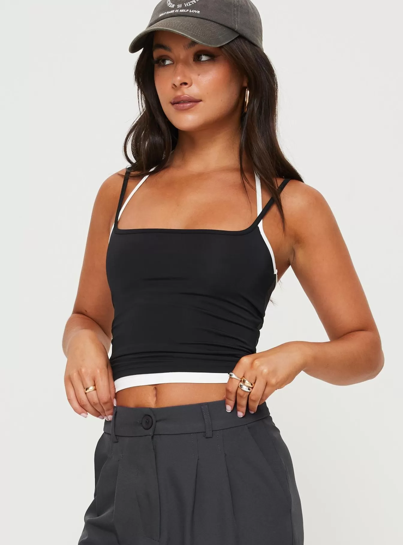 Princess Polly Casual Tops | Premier Layered Tank Top Black