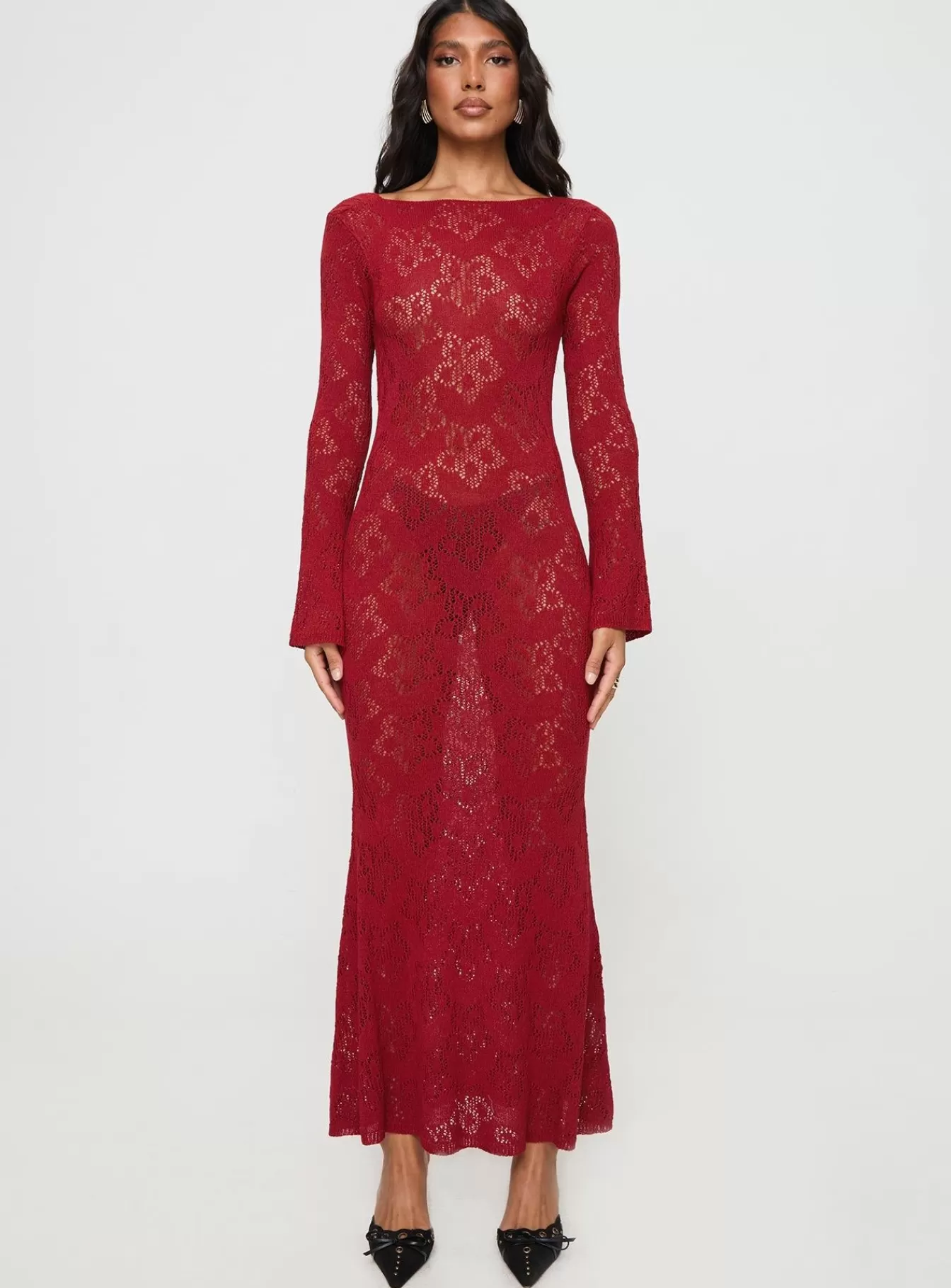 Princess Polly Maxi Dresses | Pricely Long Sleeve Maxi Dress Red