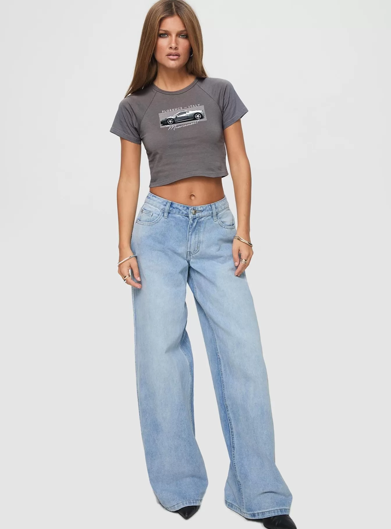 Princess Polly Casual Tops | Racing Florence Baby Tee Black