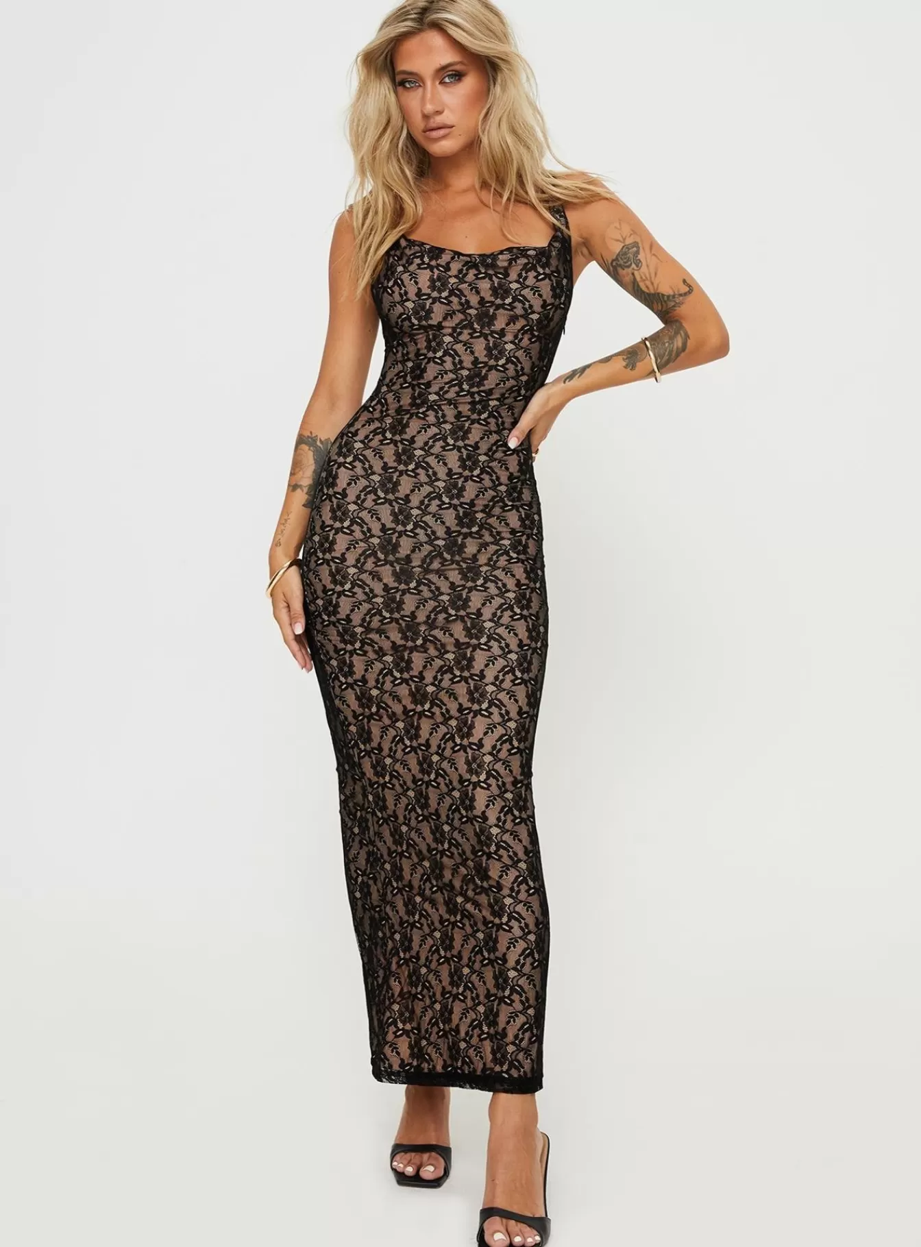 Princess Polly Maxi Dresses | Romani Lace Maxi Dress Black