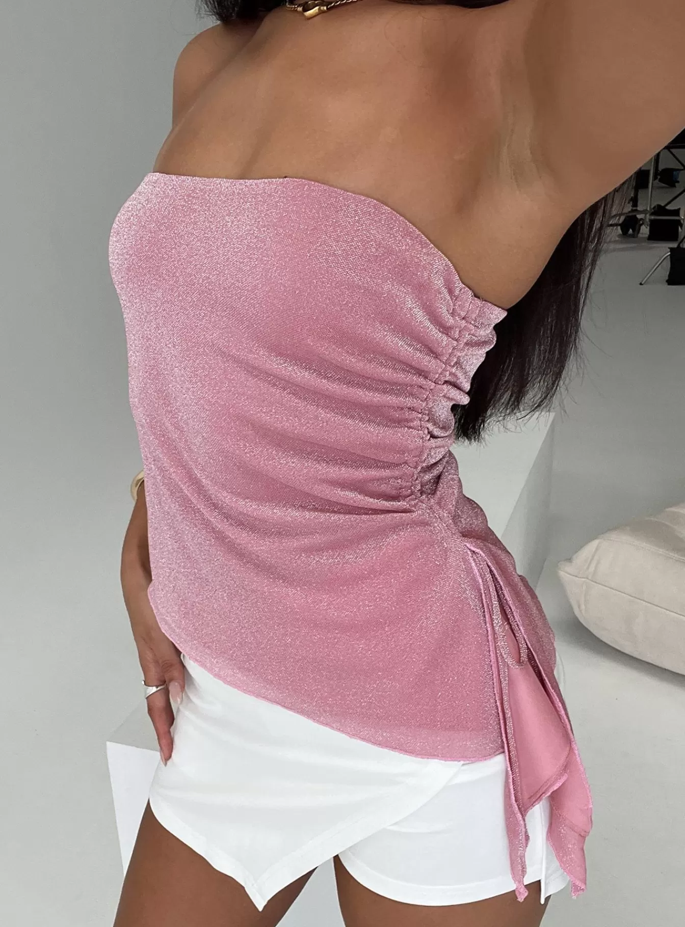 Princess Polly Party Tops | Royal Rose Strapless Top Pink