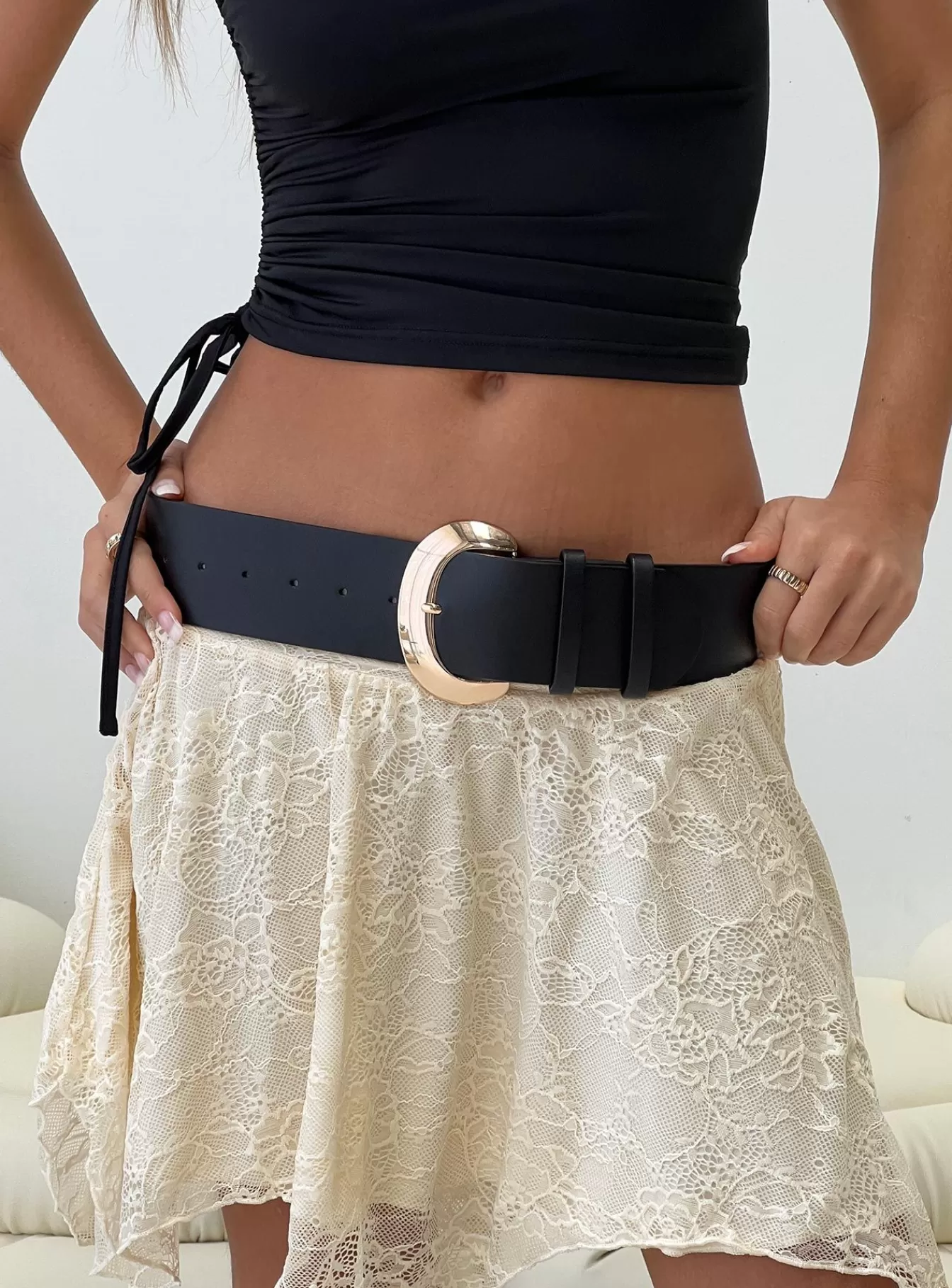 Princess Polly Lower Impact | Ruckus Low Rise Belt Black