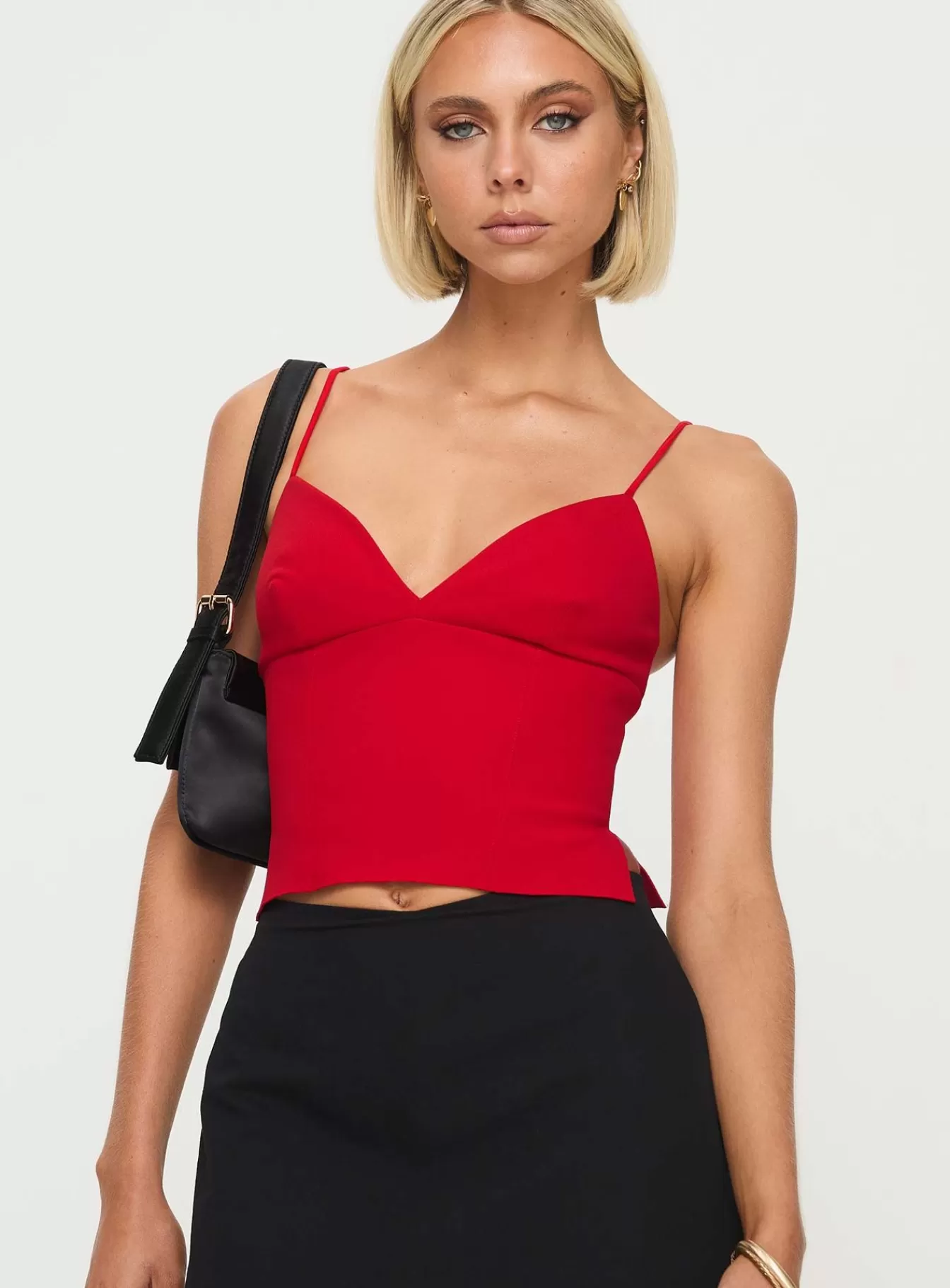 Princess Polly Crop Tops | Sculpture Top Red