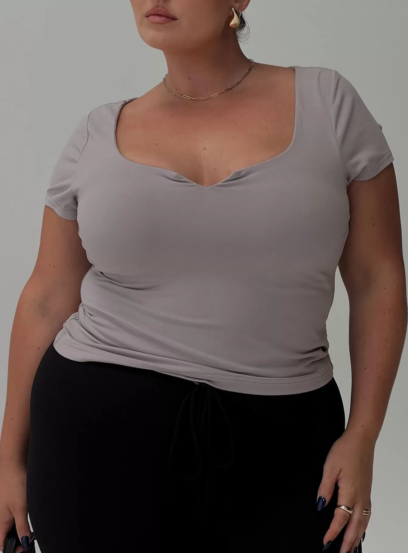 Princess Polly Casual Tops | Serenie Top Curve Grey