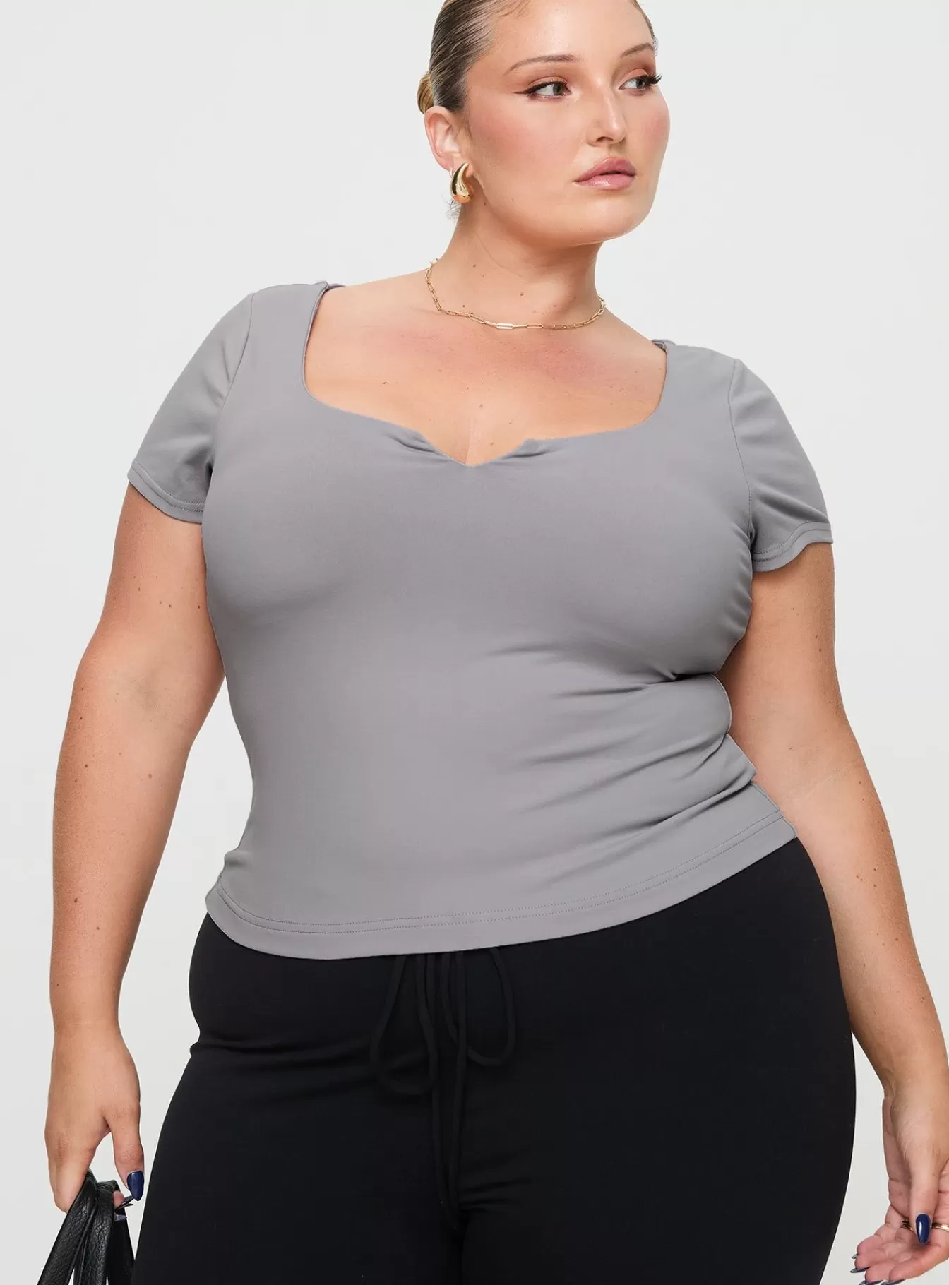Princess Polly Casual Tops | Serenie Top Curve Grey