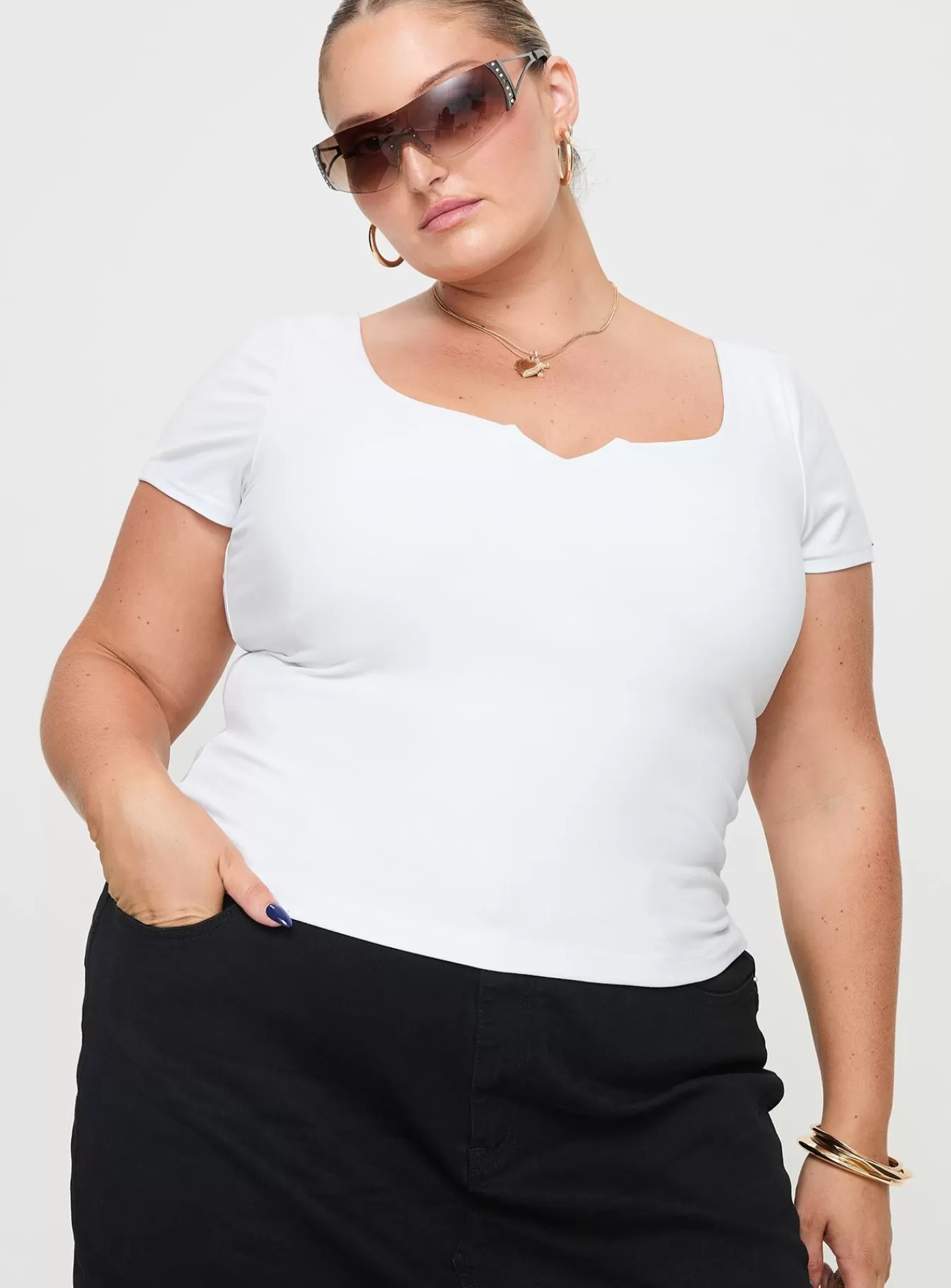 Princess Polly Casual Tops | Serenie Top Ice Curve White