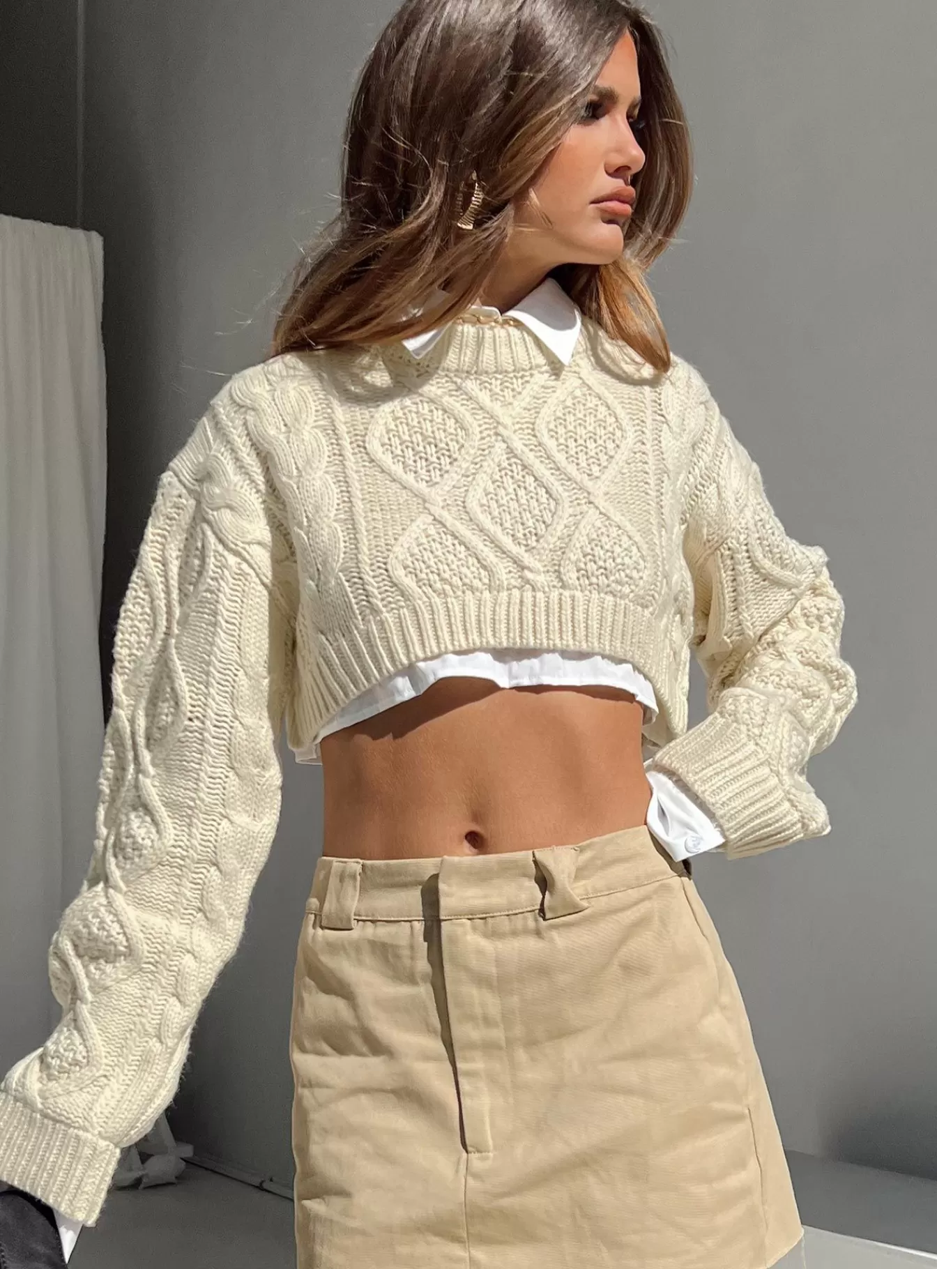 Princess Polly Knitted Sweaters | Sonny Cropped Sweater Cream