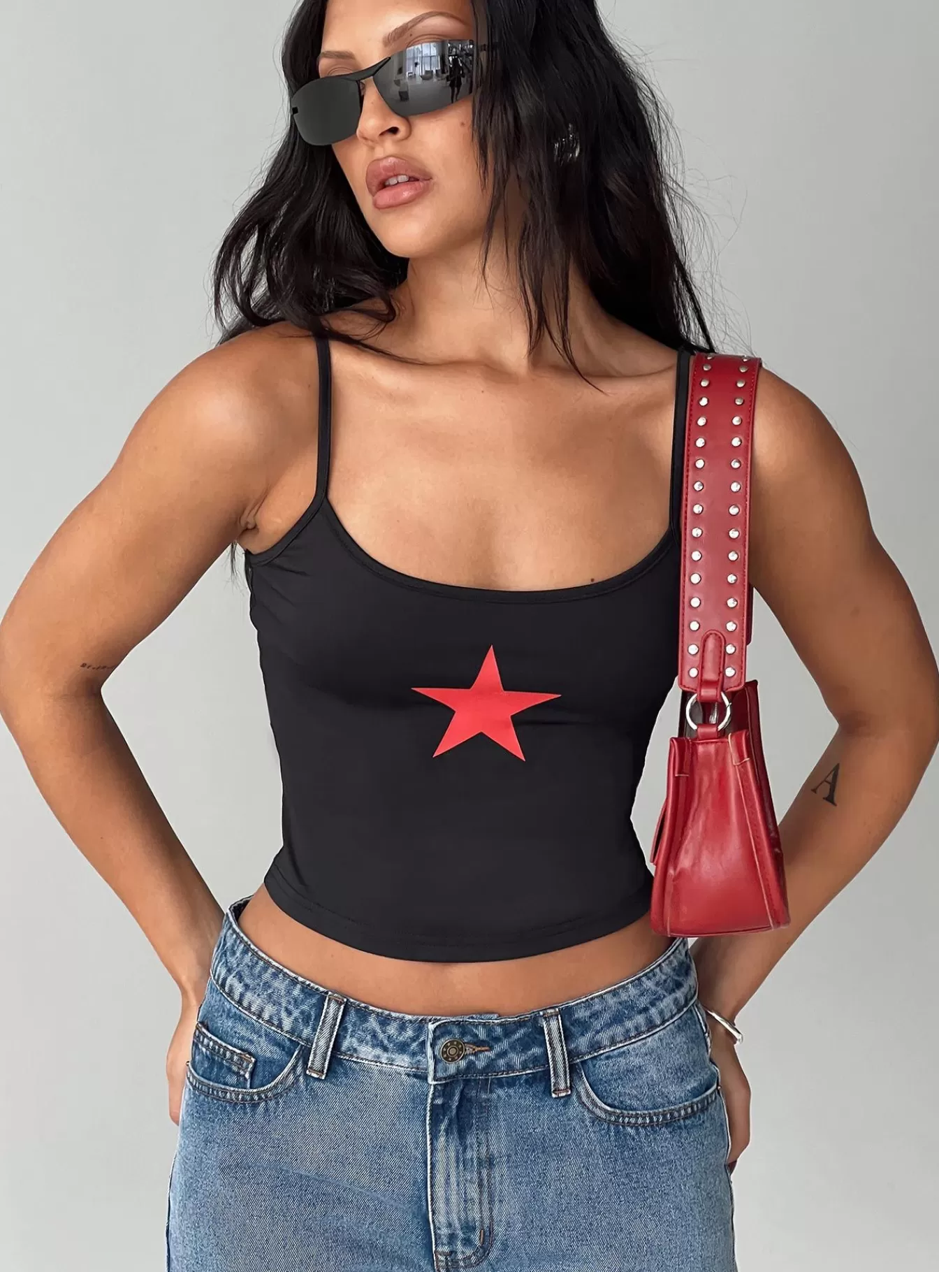 Princess Polly Casual Tops | Star Girl Cami Black