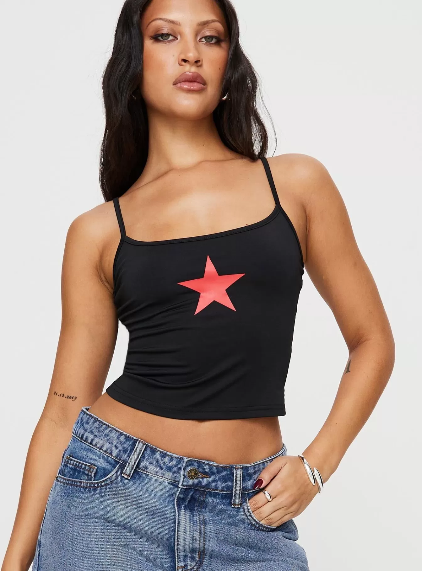 Princess Polly Casual Tops | Star Girl Cami Black