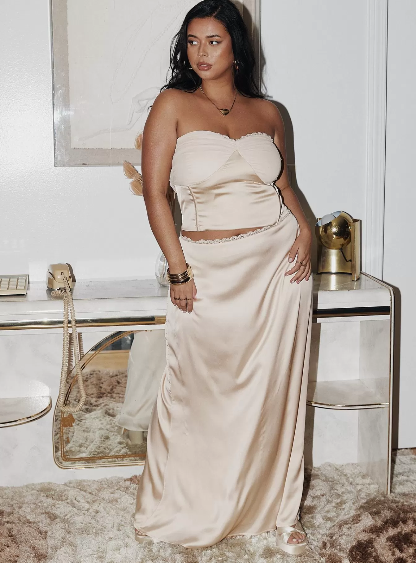 Princess Polly Skirts | Suga Maxi Skirt Curve Cream