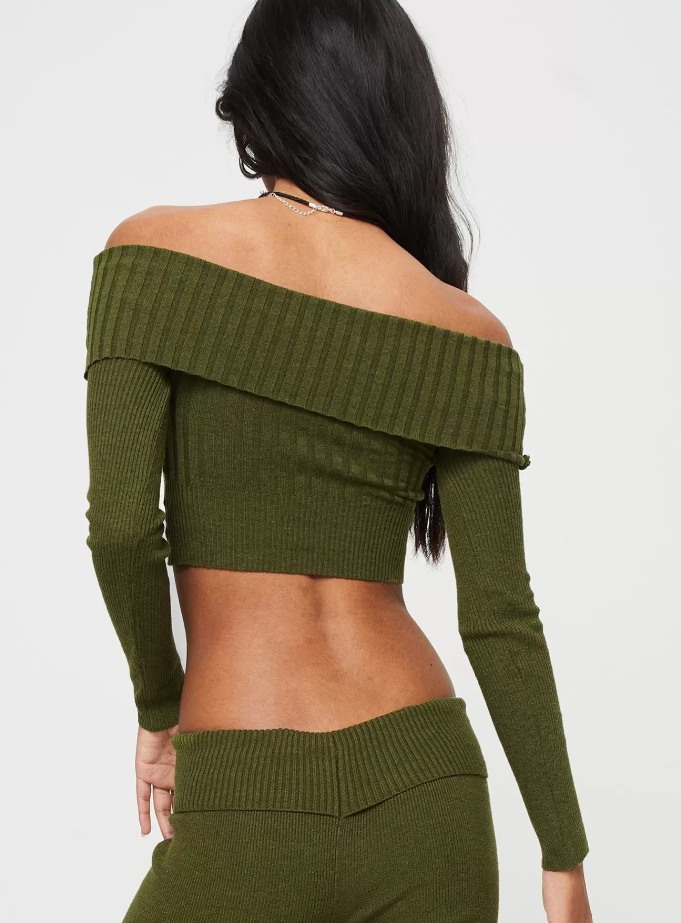 Princess Polly Long Sleeve Tops | Tagula Off The Shoulder Top Green