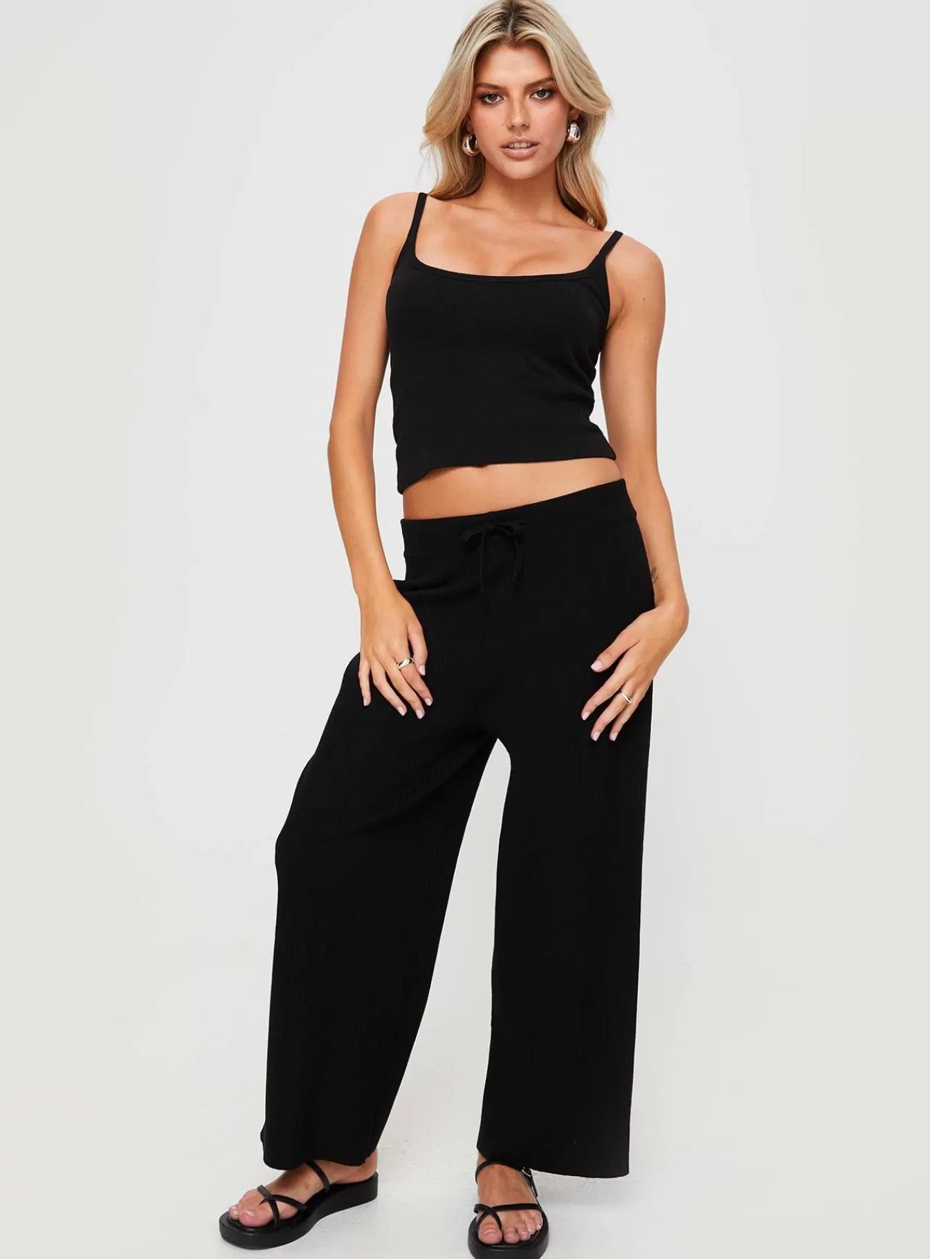 Princess Polly Pants | Talanie Knit Pants Black